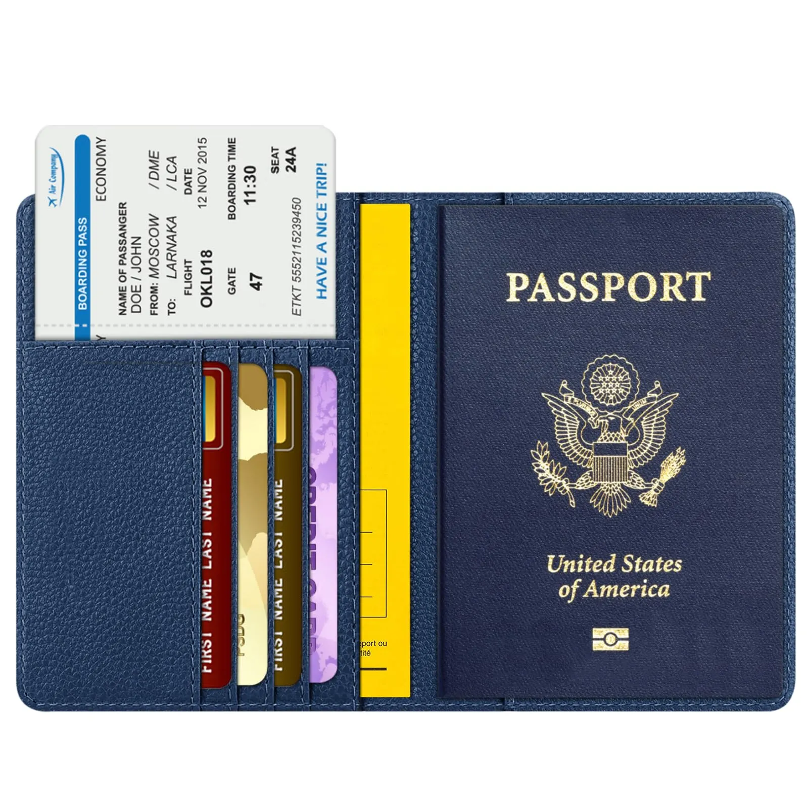 FINTIE Porta Passaporto con Protezione RFID - Blu Scuro - immagine 2