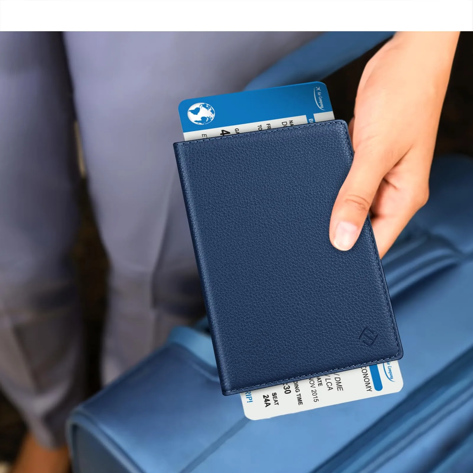 FINTIE Porta Passaporto con Protezione RFID - Blu Scuro - immagine 7