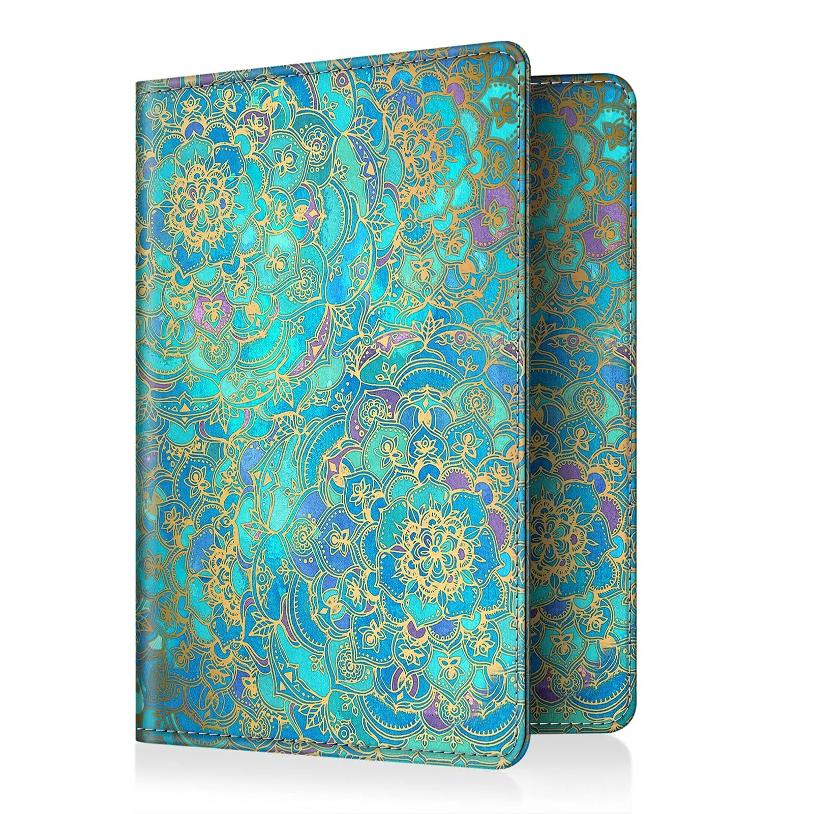 FINTIE Porta Passaporto con Protezione RFID, Floreale, Blue - immagine 1