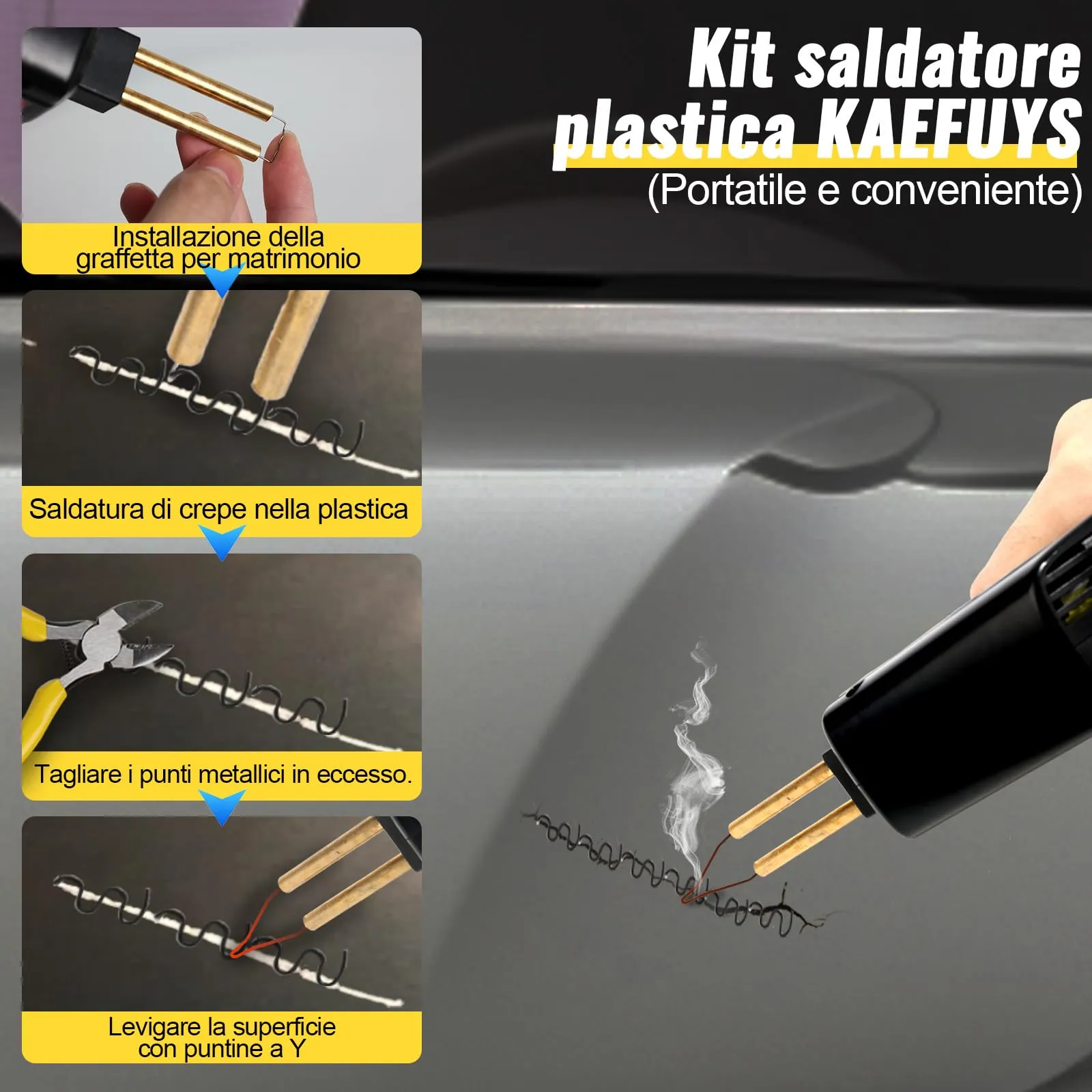 KAEFUYS Saldatrice per Plastica 170W 220V con 805 Chiodi in 7 Forme - immagine 3