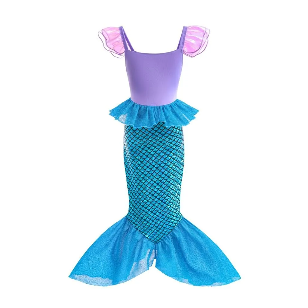Lito Angels Costume da Sirena per Bambina, Viola Blu, 5-6 Anni 116 - immagine 2