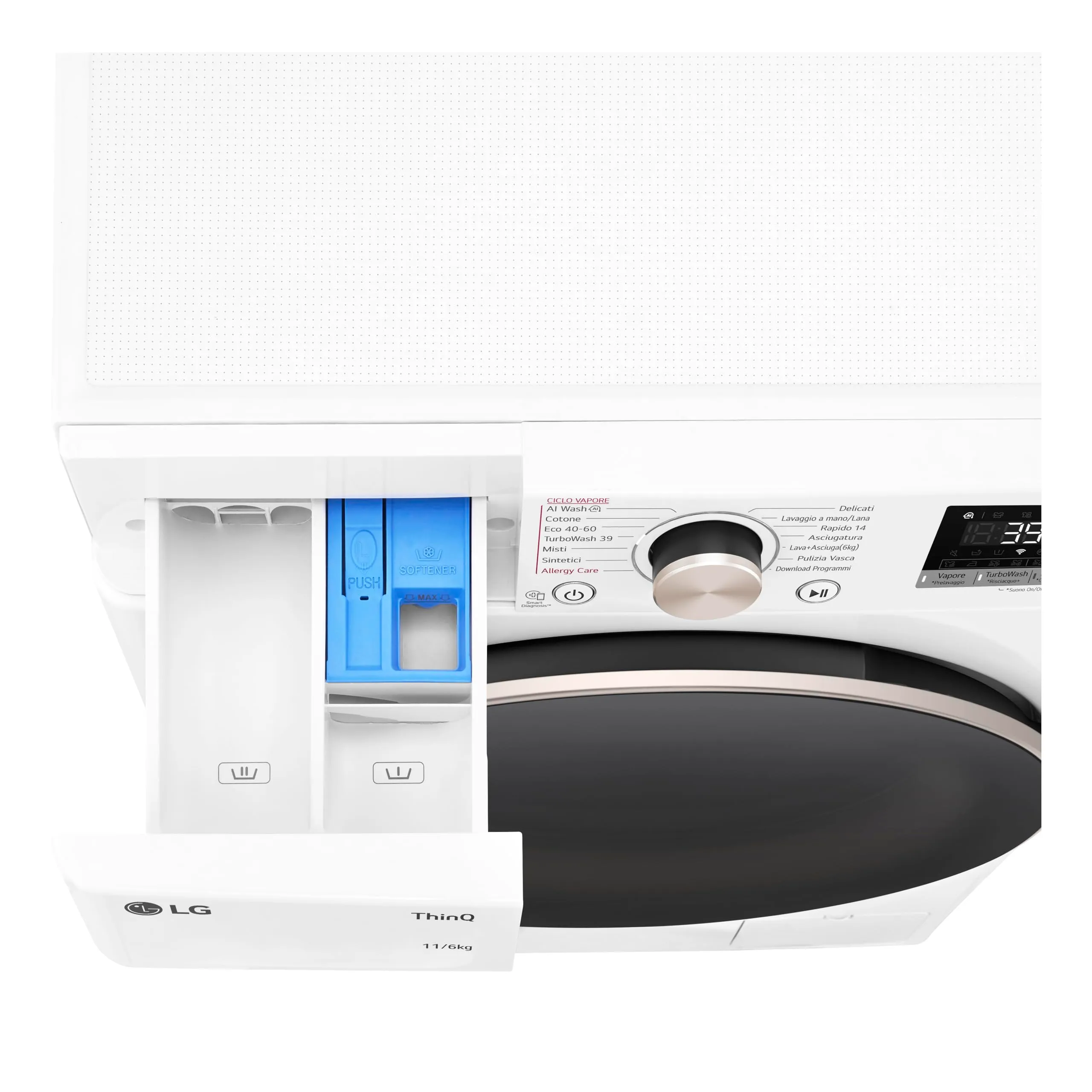 LG D4R7011TSWG Lavasciuga 11/6kg Serie R7, Classe A-10%/D, 1400 Giri, TurboWash 360, Vapore, Allergy Care, Eco Hybrid, Wi-Fi, Bianca - immagine 8