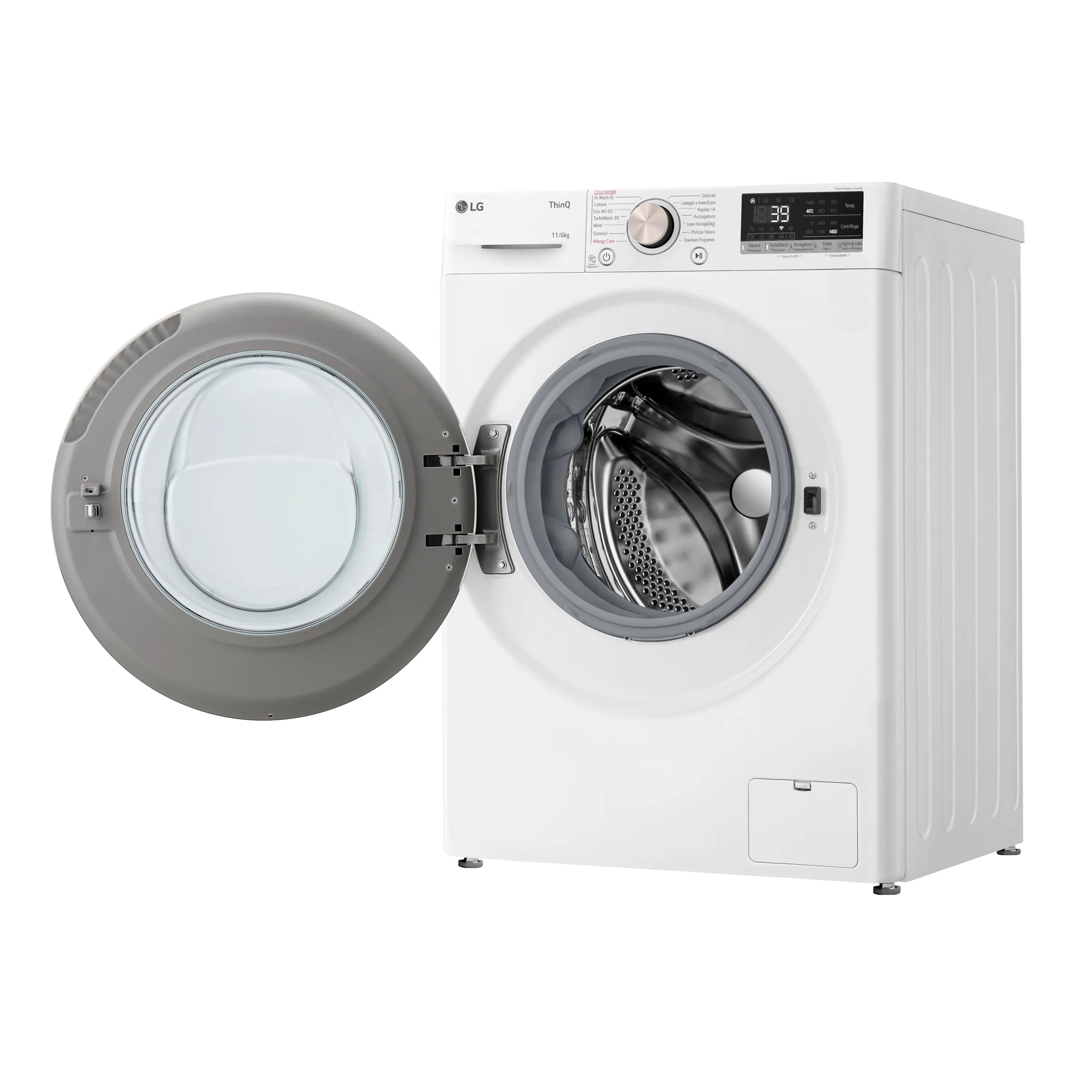 LG D4R7011TSWG Lavasciuga 11/6kg Serie R7, Classe A-10%/D, 1400 Giri, TurboWash 360, Vapore, Allergy Care, Eco Hybrid, Wi-Fi, Bianca - immagine 12