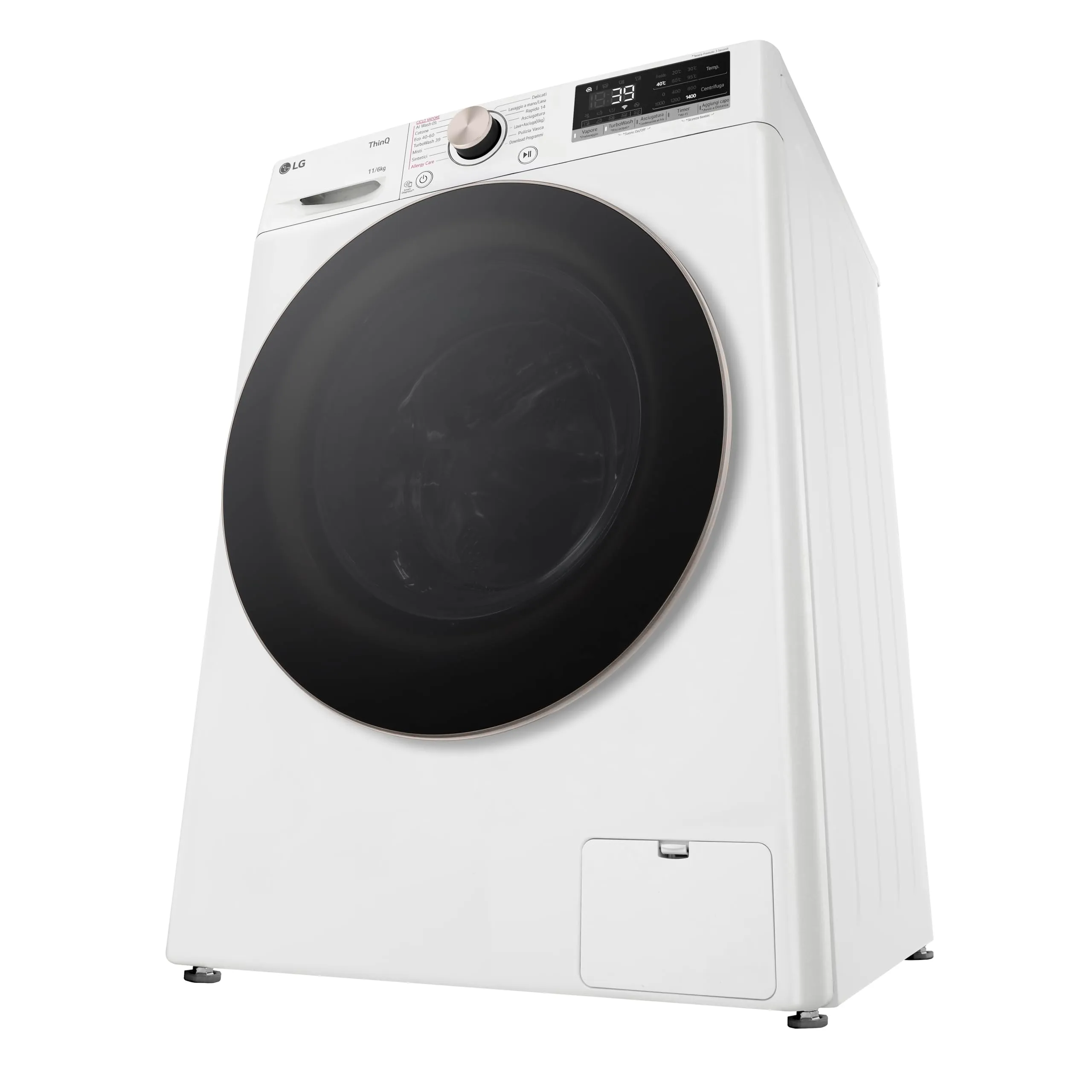 LG D4R7011TSWG Lavasciuga 11/6kg Serie R7, Classe A-10%/D, 1400 Giri, TurboWash 360, Vapore, Allergy Care, Eco Hybrid, Wi-Fi, Bianca - immagine 14