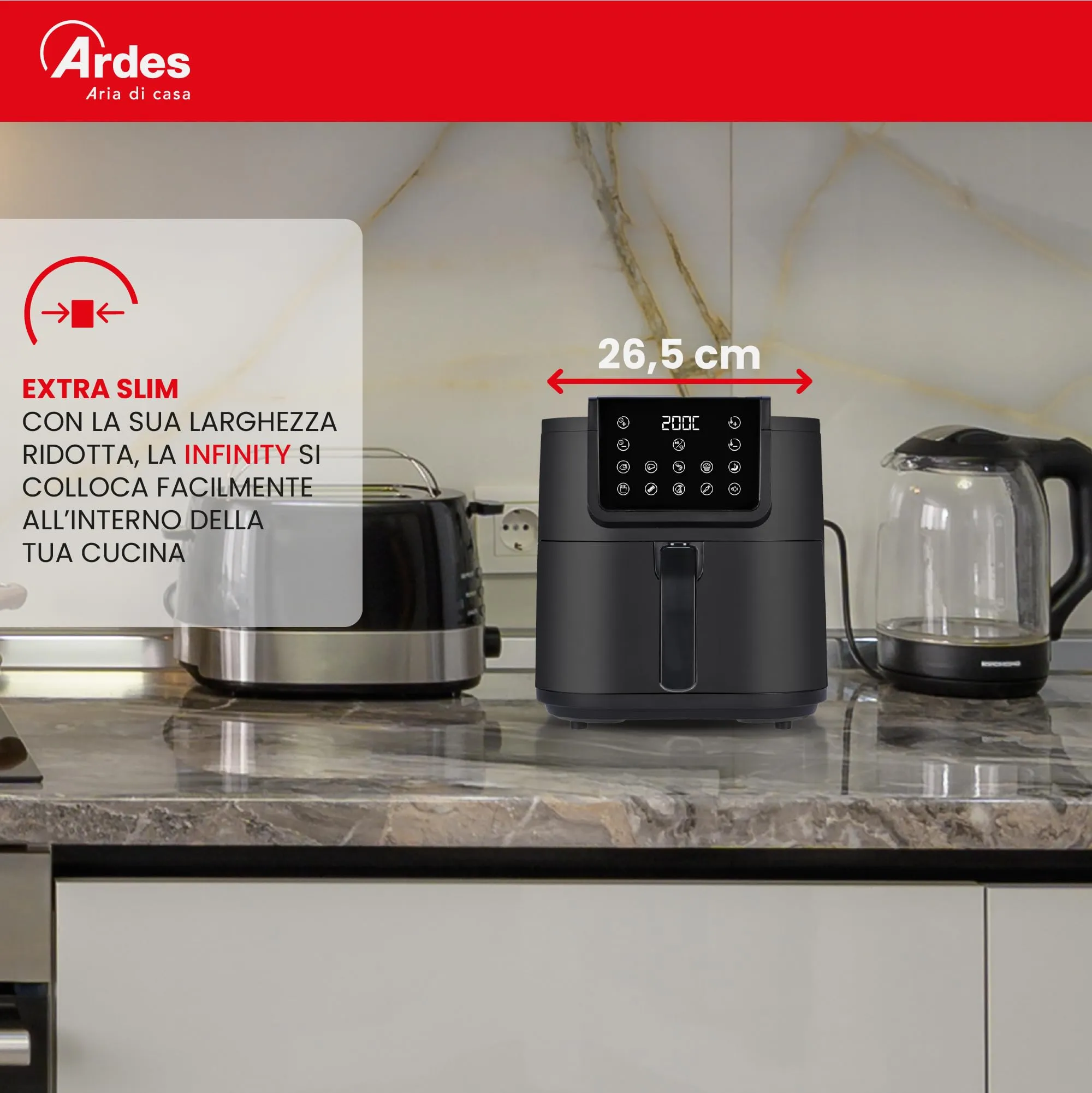 Ardes Friggisana Infinity ARFRYA05L Friggitrice ad Aria 8L 10 in 1 Display Touch - immagine 5