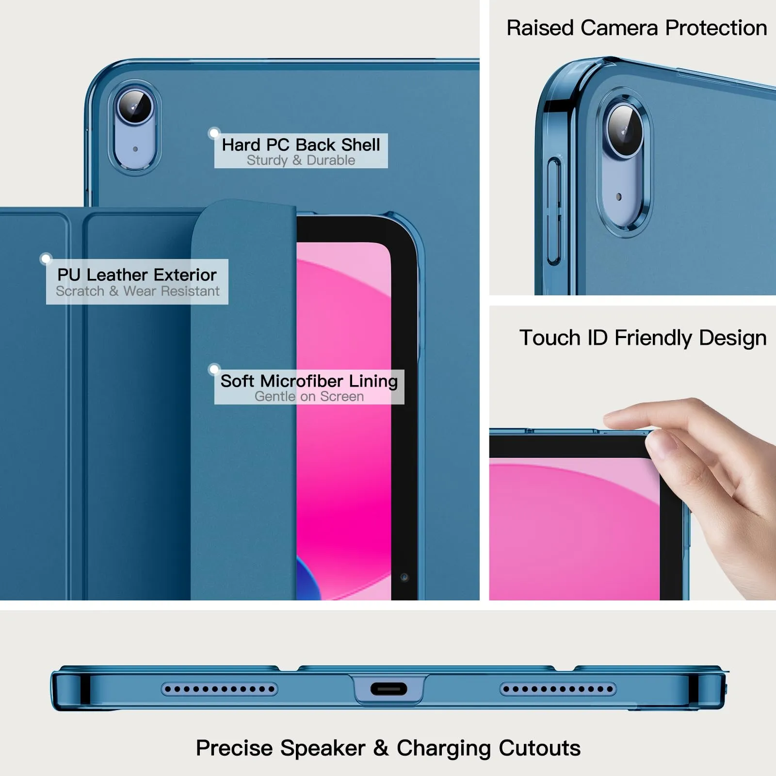 JETech Custodia per iPad 11ª/10ª Gen, Verde Acqua - immagine 3