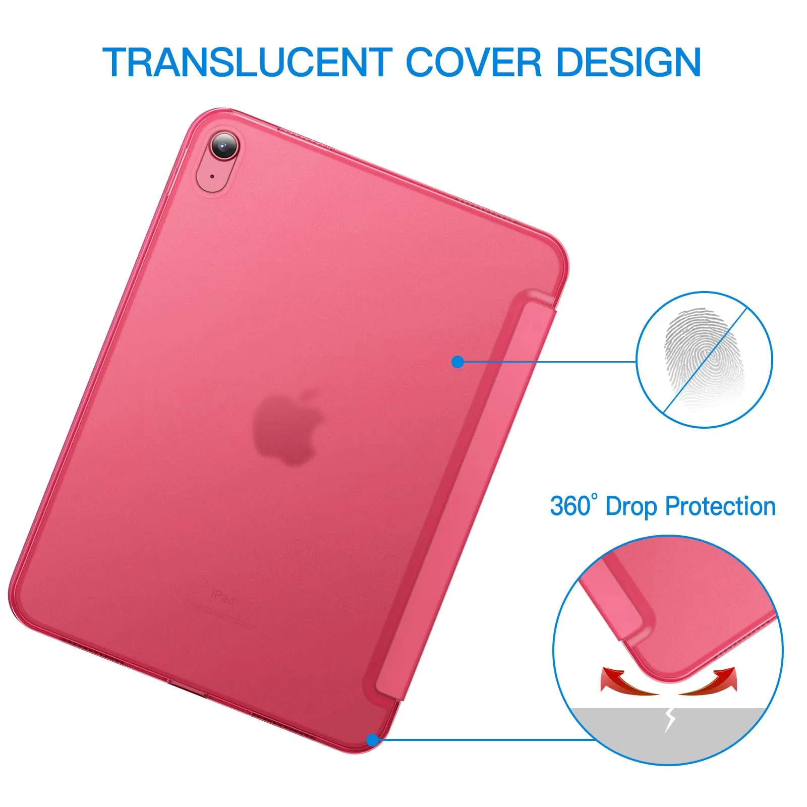 JETech Custodia per iPad 11ª/10ª Gen, Rosa - immagine 4