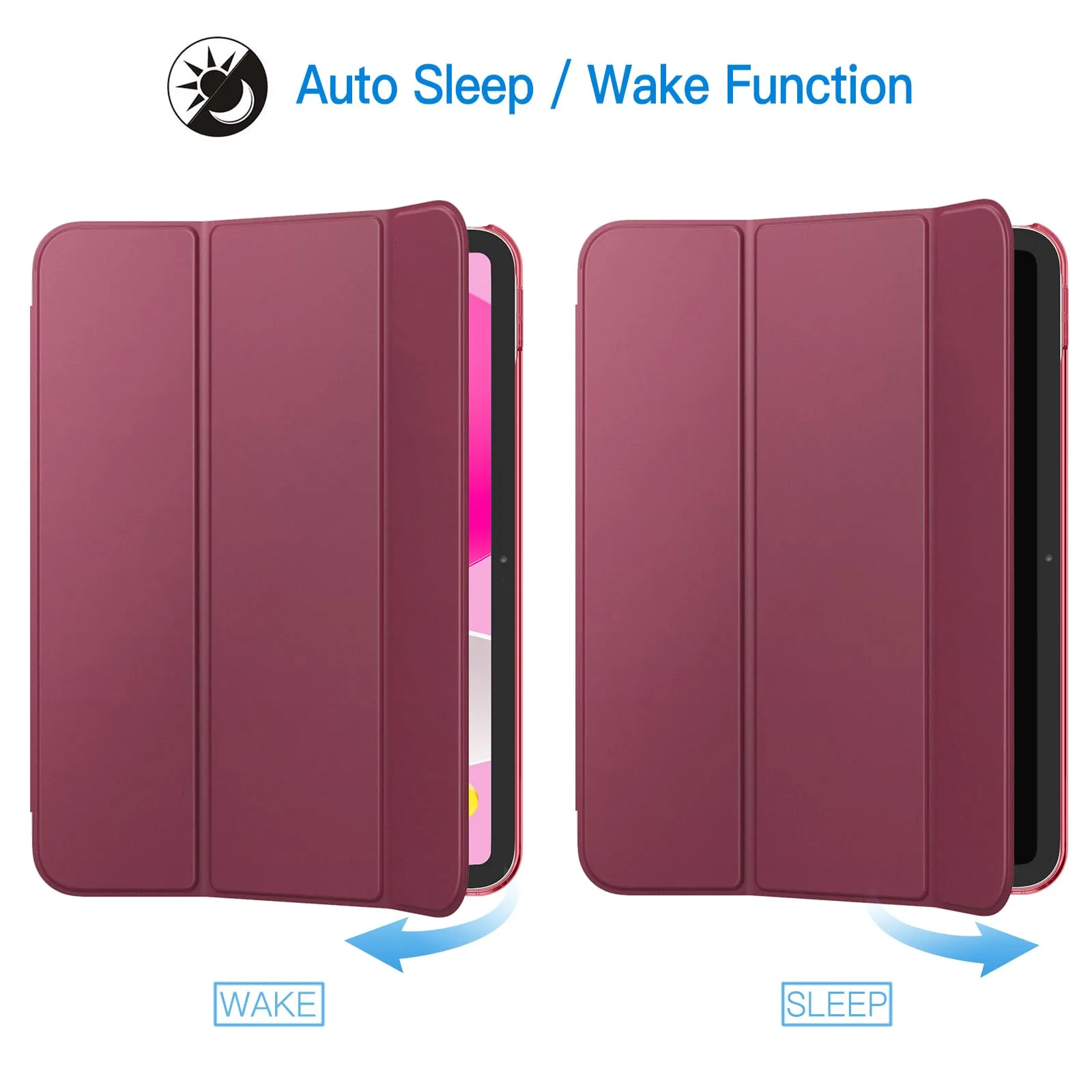 JETech Custodia per iPad 11ª/10ª Gen, Vino Rosso - immagine 6