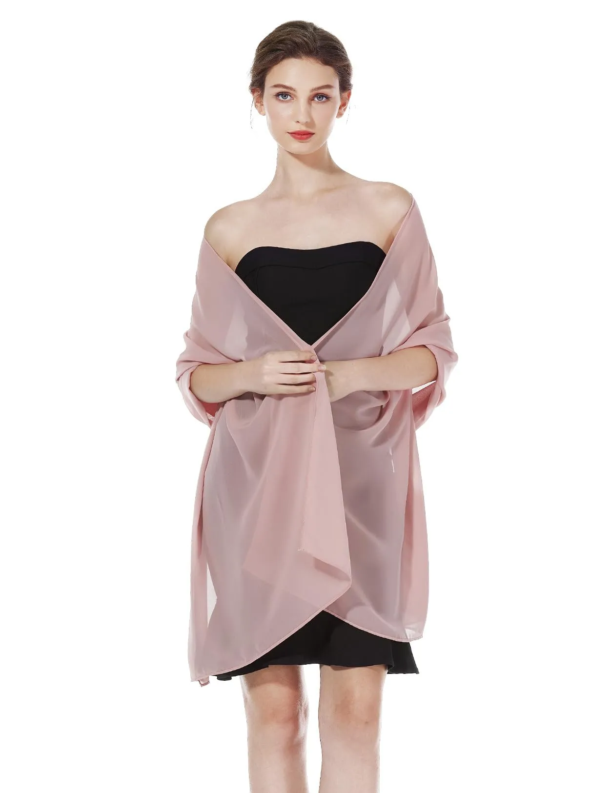 BEAUTELICATE Scialle Stola Donna in Chiffon, Ballet Pink - Taglia unica - immagine 1