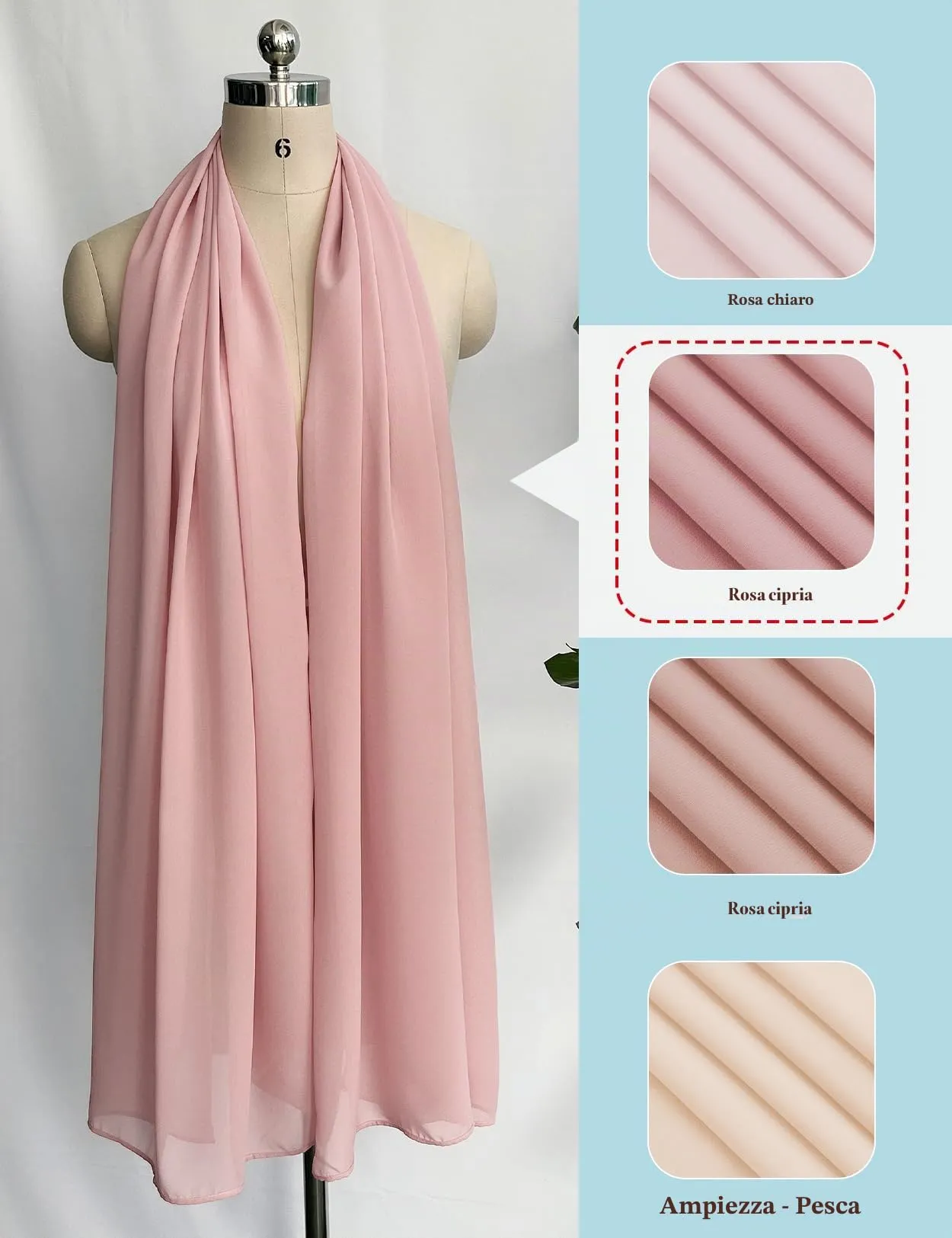 BEAUTELICATE Scialle Stola Donna in Chiffon, Ballet Pink - Taglia unica - immagine 3
