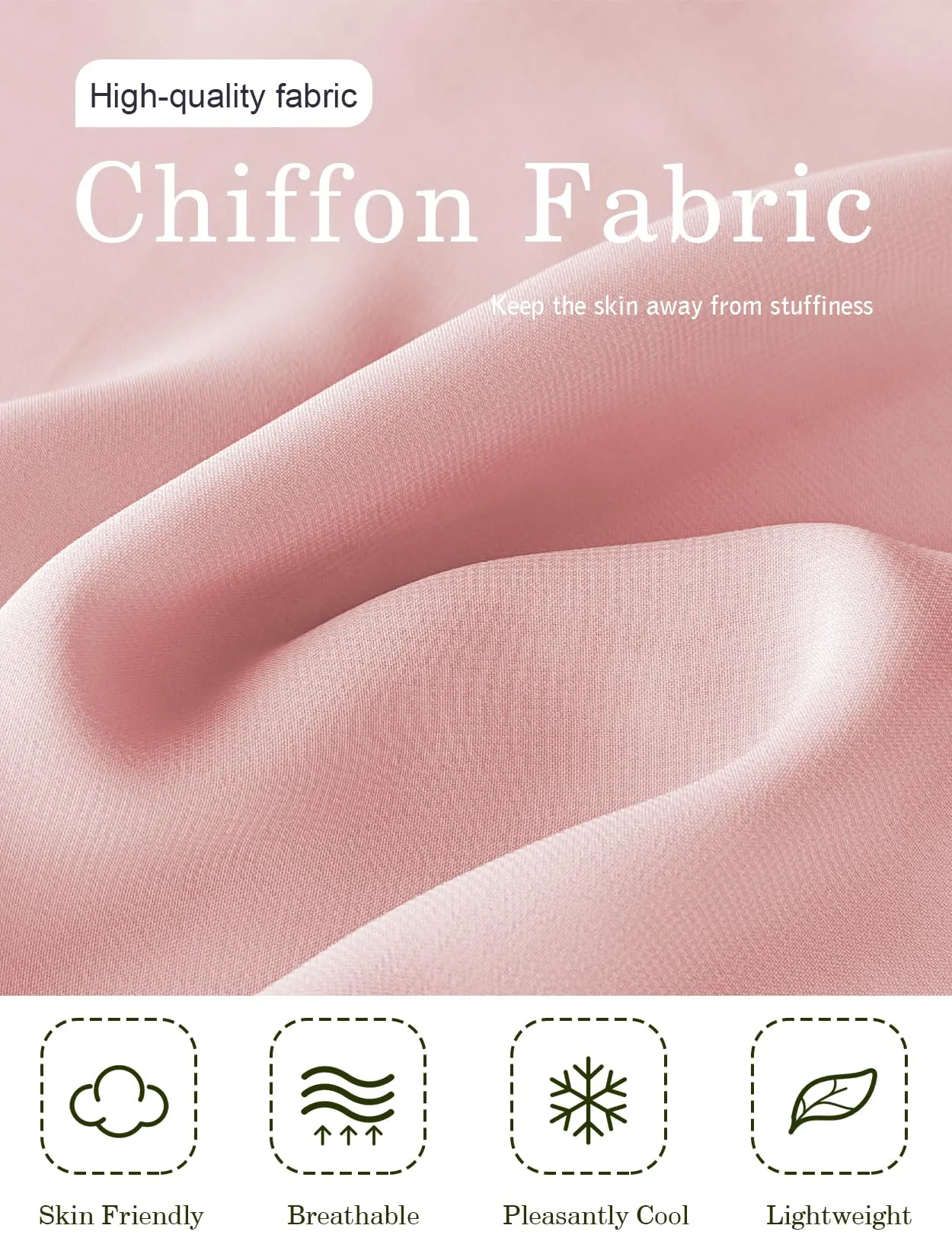 BEAUTELICATE Scialle Stola Donna in Chiffon, Ballet Pink - Taglia unica - immagine 5