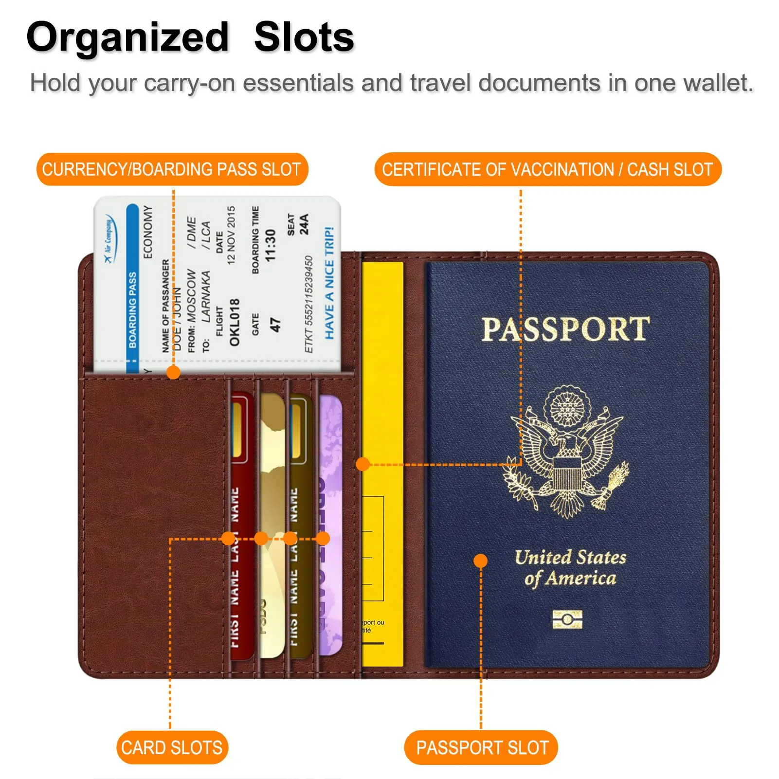 FINTIE Porta Passaporto in Pelle con Protezione RFID - Marrone - immagine 4