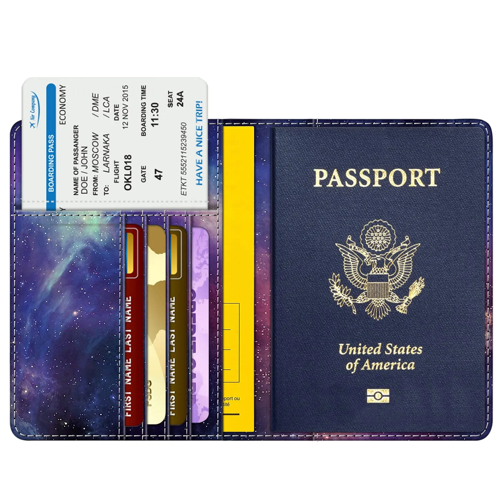 FINTIE Porta Passaporto con Protezione RFID - Pelle Sintetica, Z-galassia - immagine 2
