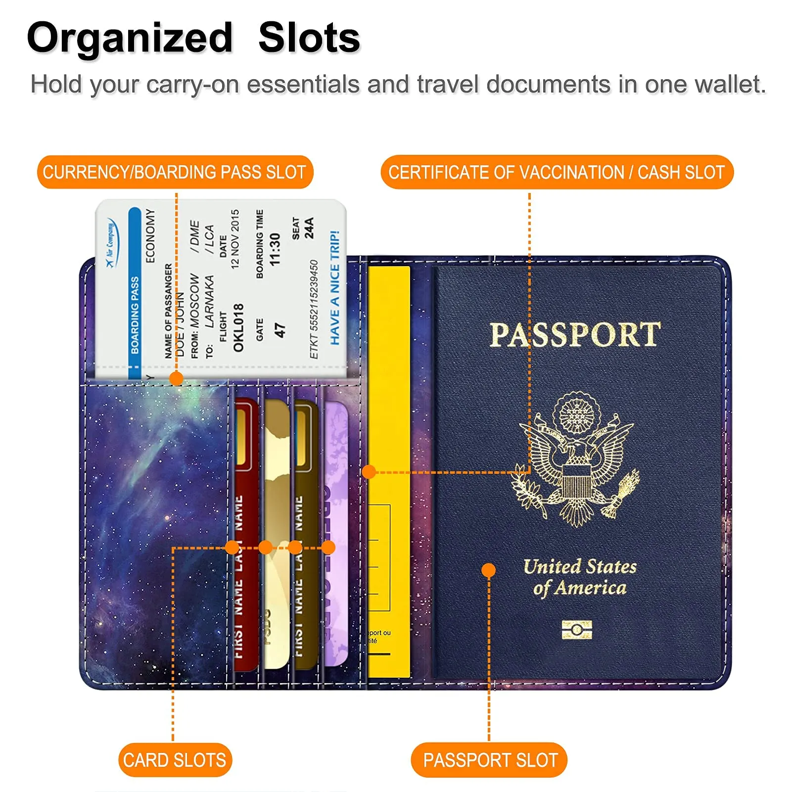 FINTIE Porta Passaporto con Protezione RFID - Pelle Sintetica, Z-galassia - immagine 4
