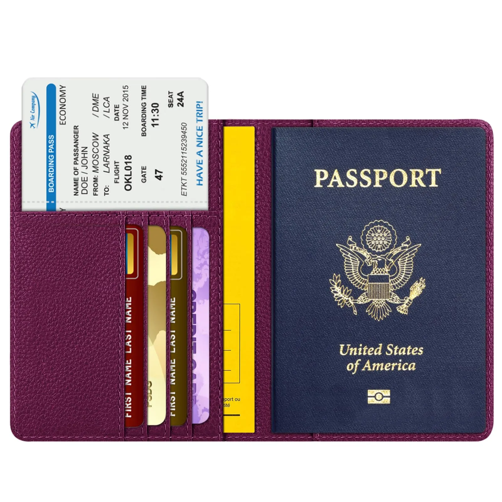 FINTIE Porta Passaporto in Pelle Sintetica con Protezione RFID, Oro Rosa - immagine 2