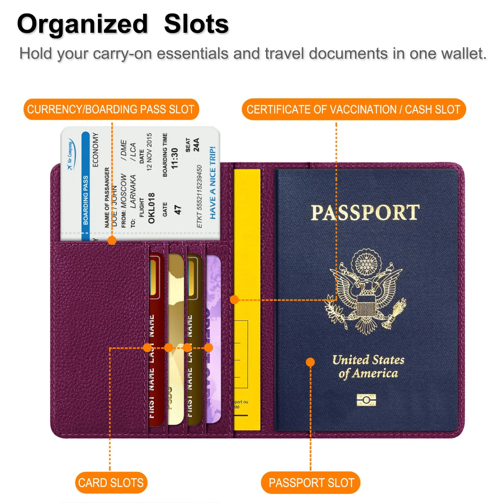 FINTIE Porta Passaporto in Pelle Sintetica con Protezione RFID, Oro Rosa - immagine 4