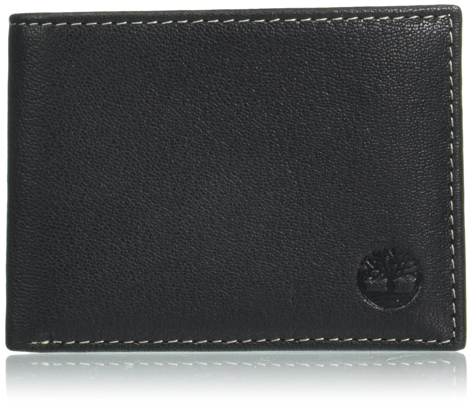 Timberland Men's Genuine Leather RFID Blocking Passcase Security Wallet, Black, One Size - immagine 1