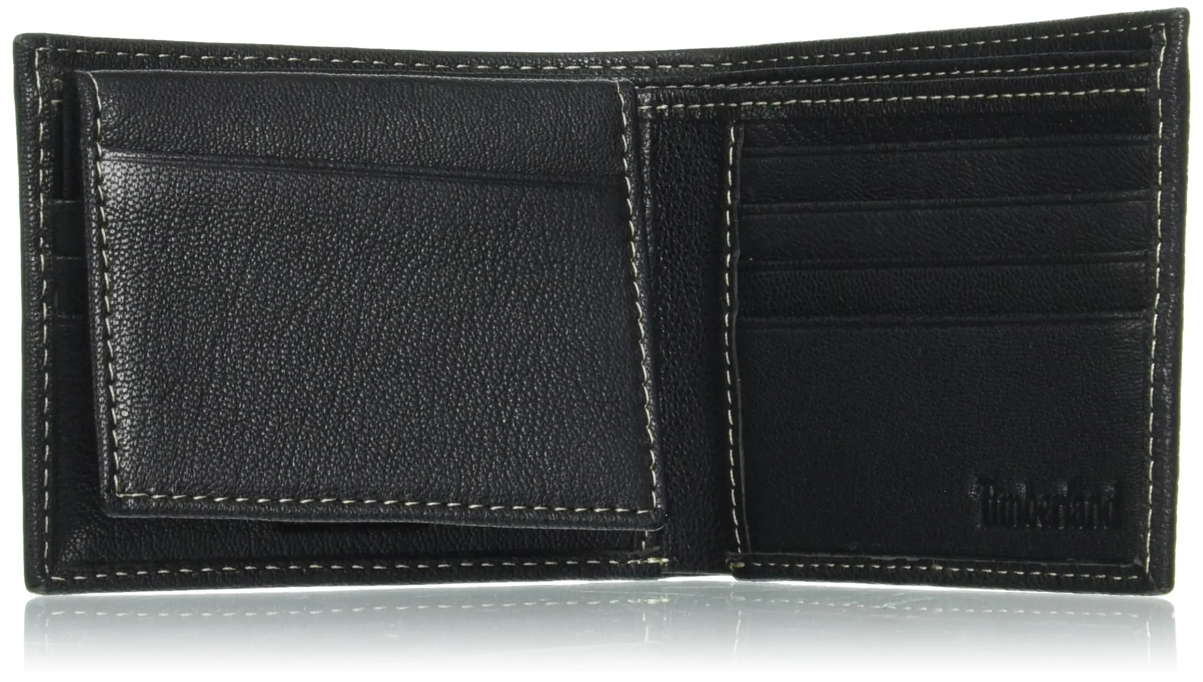 Timberland Men's Genuine Leather RFID Blocking Passcase Security Wallet, Black, One Size - immagine 5