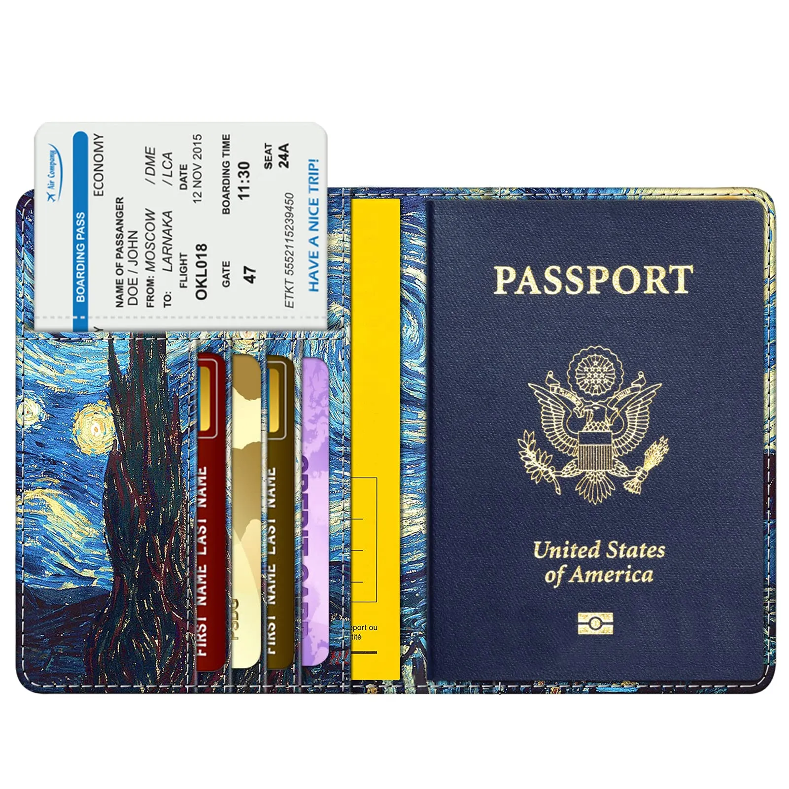 FINTIE Porta Passaporto con Protezione RFID in Pelle Sintetica, Z-starry Night - immagine 2