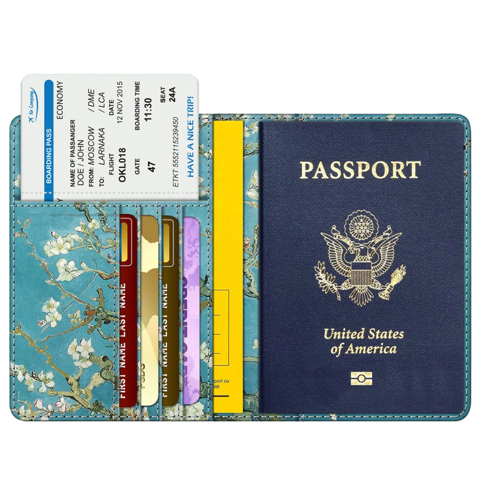 FINTIE Porta Passaporto con Protezione RFID, Floreale - immagine 2