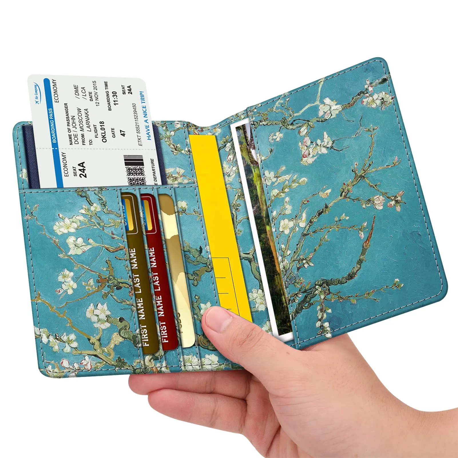 FINTIE Porta Passaporto con Protezione RFID, Floreale - immagine 3