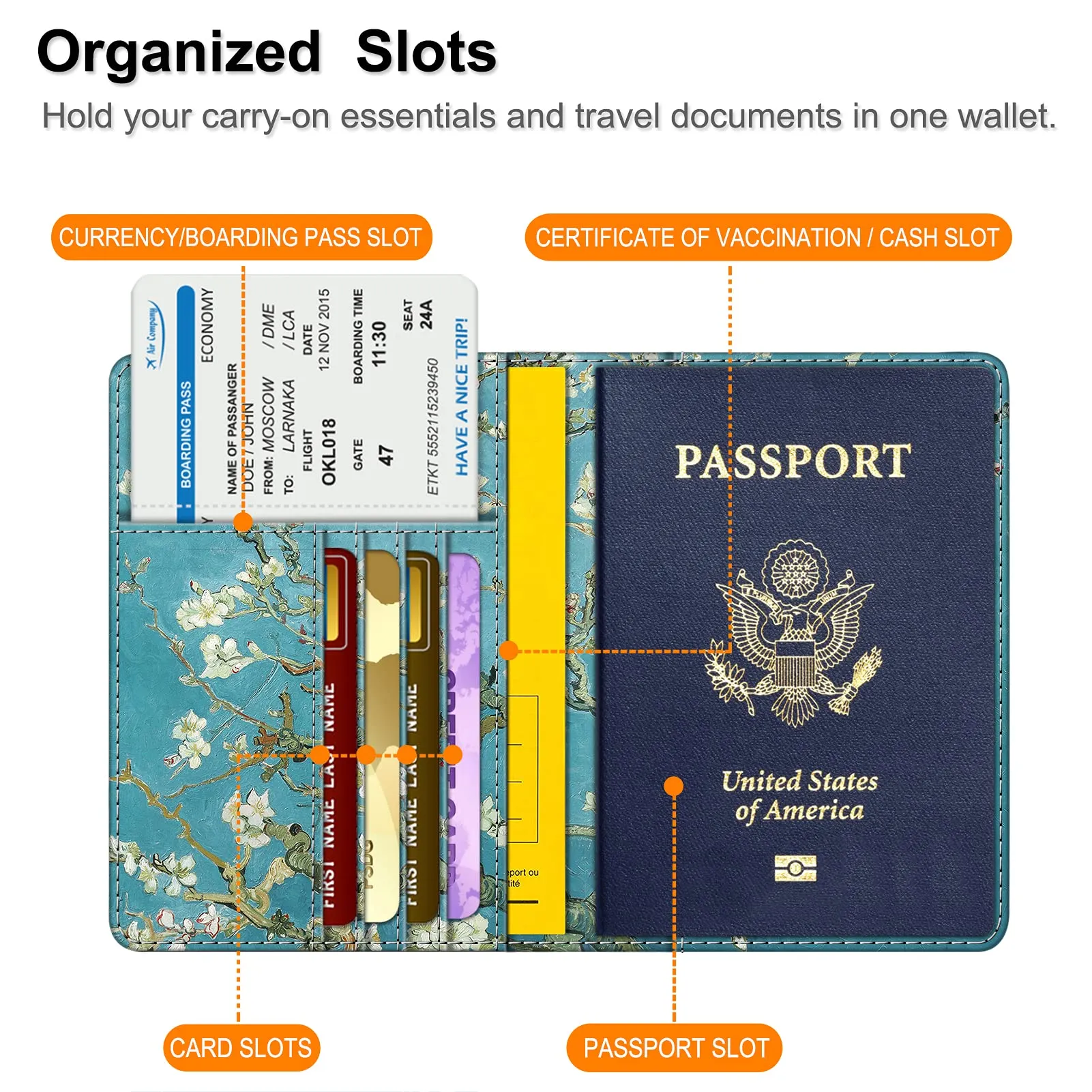 FINTIE Porta Passaporto con Protezione RFID, Floreale - immagine 4