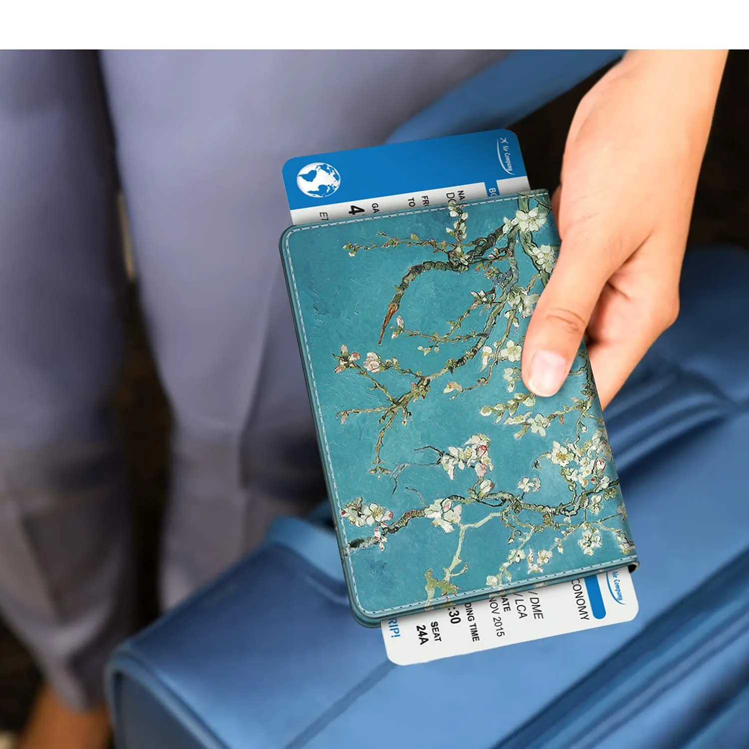 FINTIE Porta Passaporto con Protezione RFID, Floreale - immagine 8