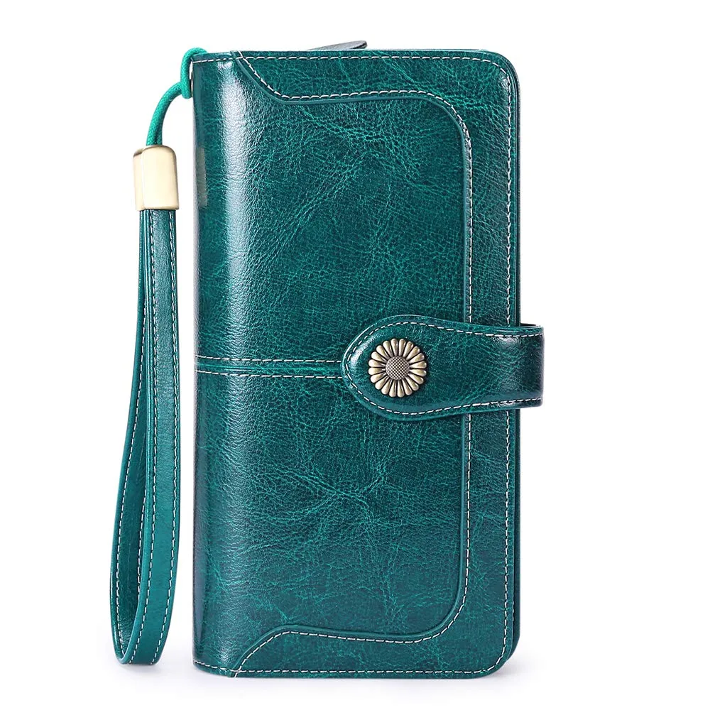 SENDEFN Portafoglio Donna in Pelle con Bloccaggio RFID e 24 Slot per Carte - immagine 2