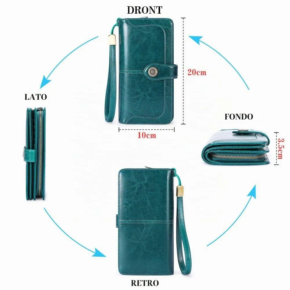 SENDEFN Portafoglio Donna in Pelle con Bloccaggio RFID e 24 Slot per Carte - immagine 7