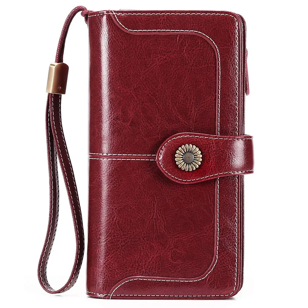 SENDEFN Portafoglio Donna in Pelle con Blocco RFID, Portamonete con Cerniera e 24 Slot per Carte - immagine 2