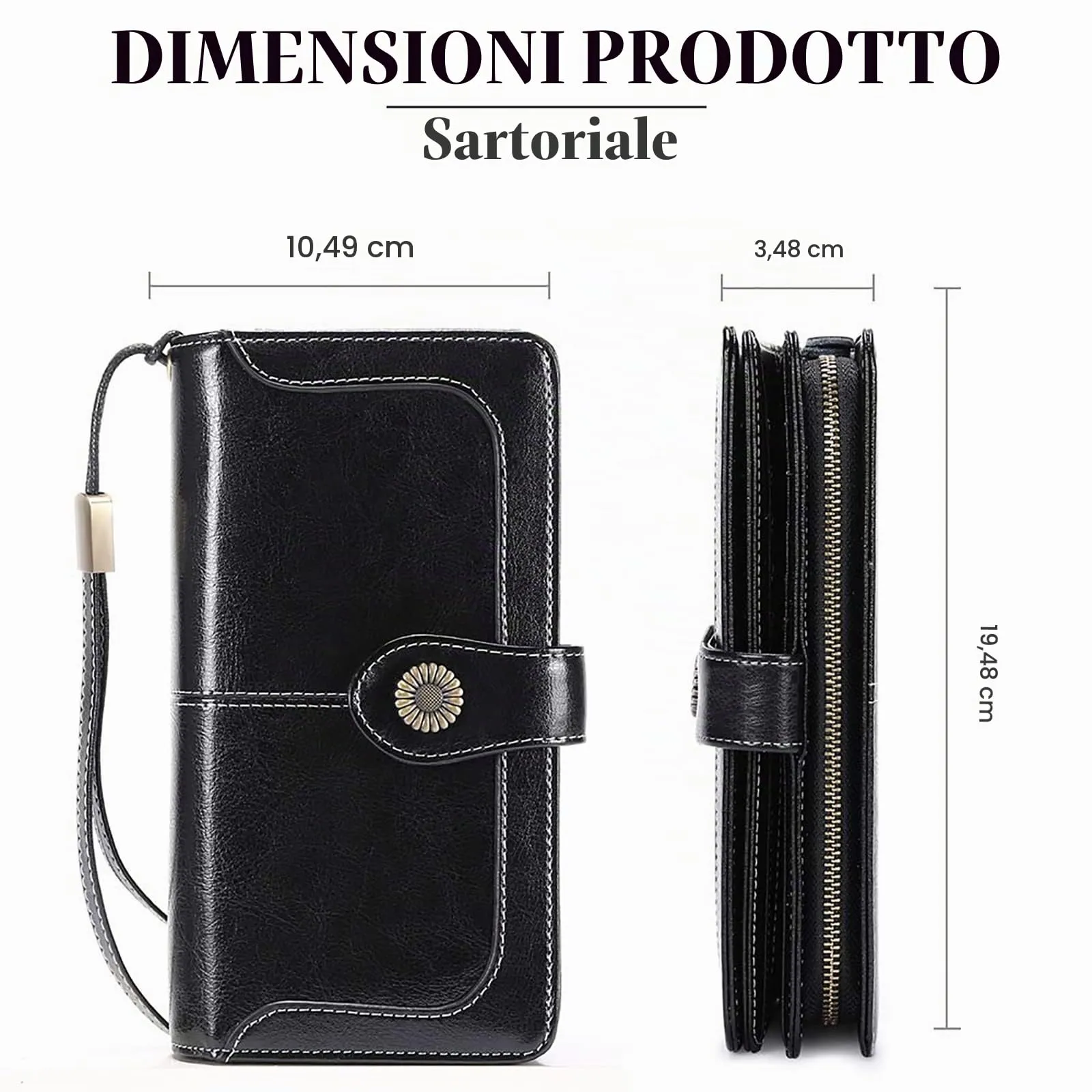 SENDEFN Portafoglio Donna in Pelle con Blocco RFID e Cerniera, 24 Slot per Carte - immagine 6