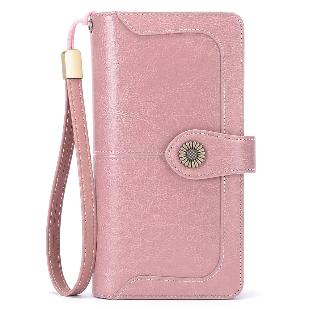 SENDEFN Portafoglio Donna in Pelle con Blocco RFID, Portamonete con Cerniera e 24 Slot per Carte - immagine 2
