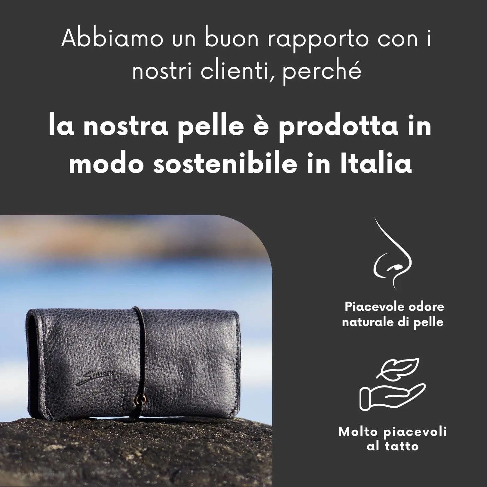 Simaru Porta Tabacco in Vera Pelle con Scomparti per Cartine, Filtri e Accendino, Nero - immagine 4