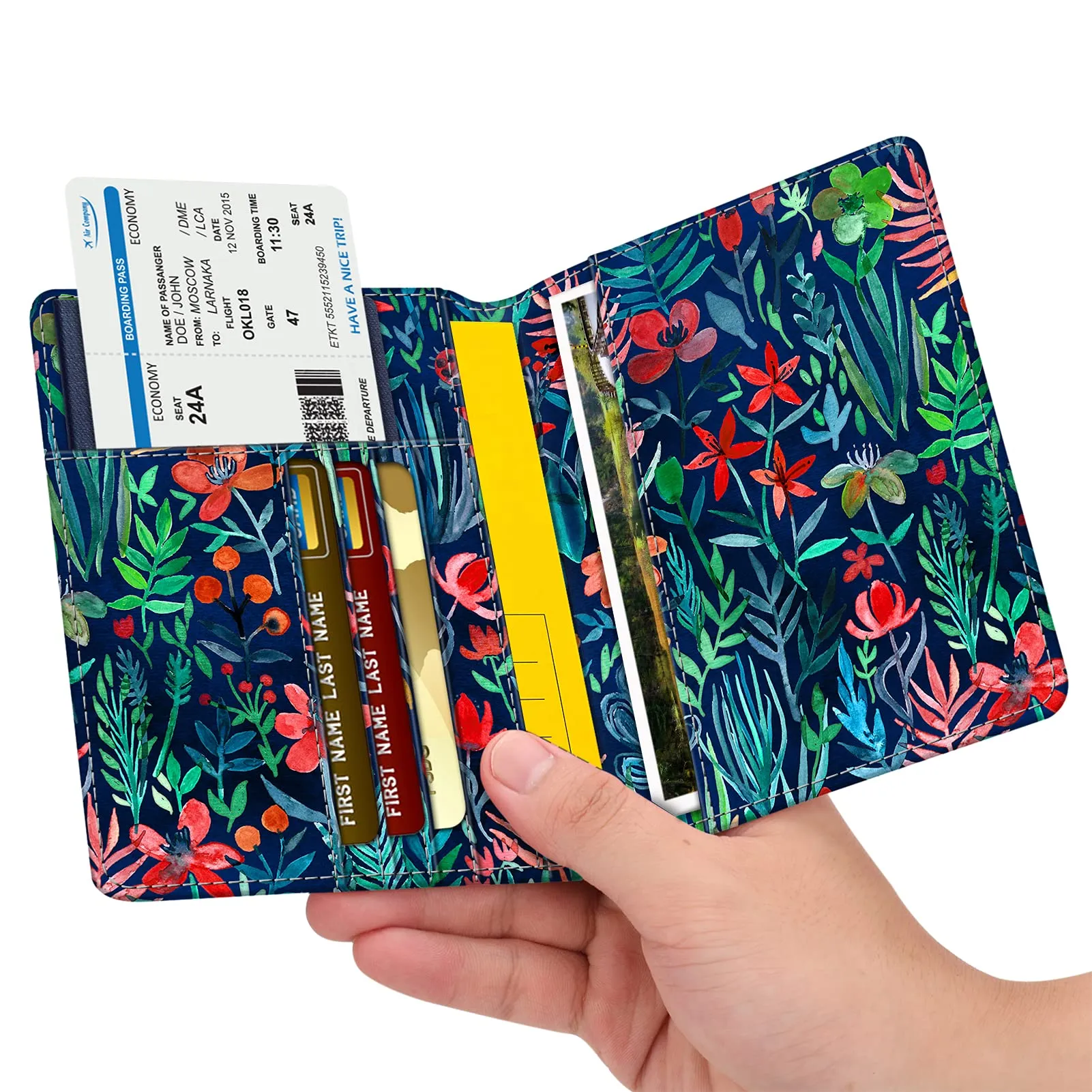 FINTIE Porta Passaporto Portafoglio con Protezione RFID - APPA113EU - Z-Jungle Night - immagine 3
