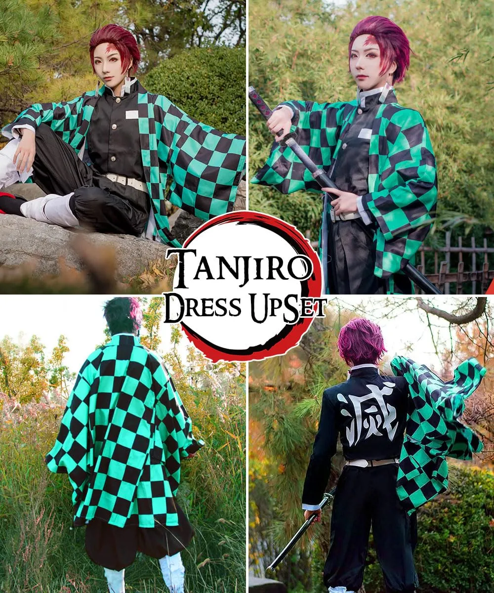 YYDSXK Cosplay Costume Tanjirou Set Kimono e Mantello per Bambini - immagine 6