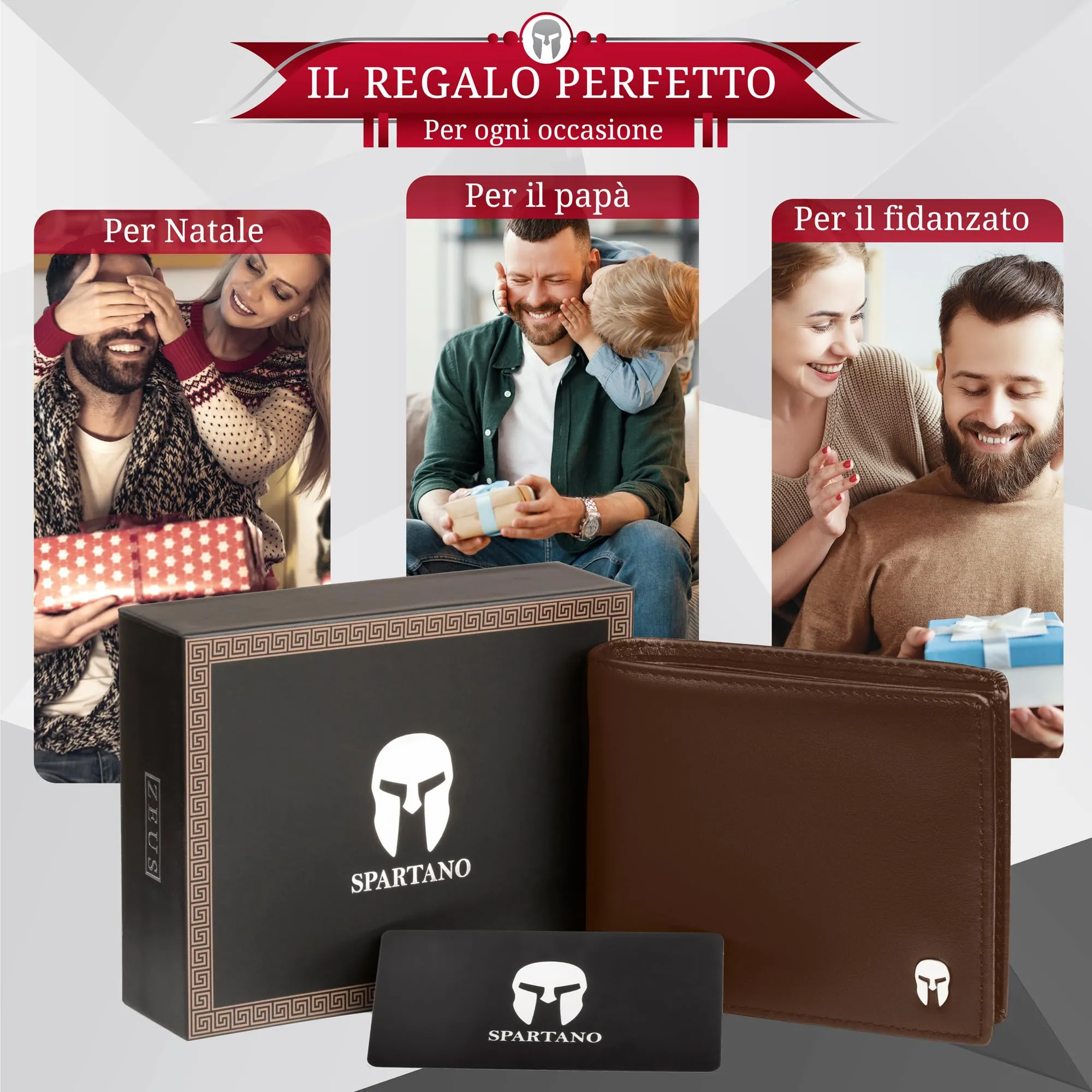Spartano Portafoglio Uomo Zeus con Portamonete e Protezione RFID - immagine 4