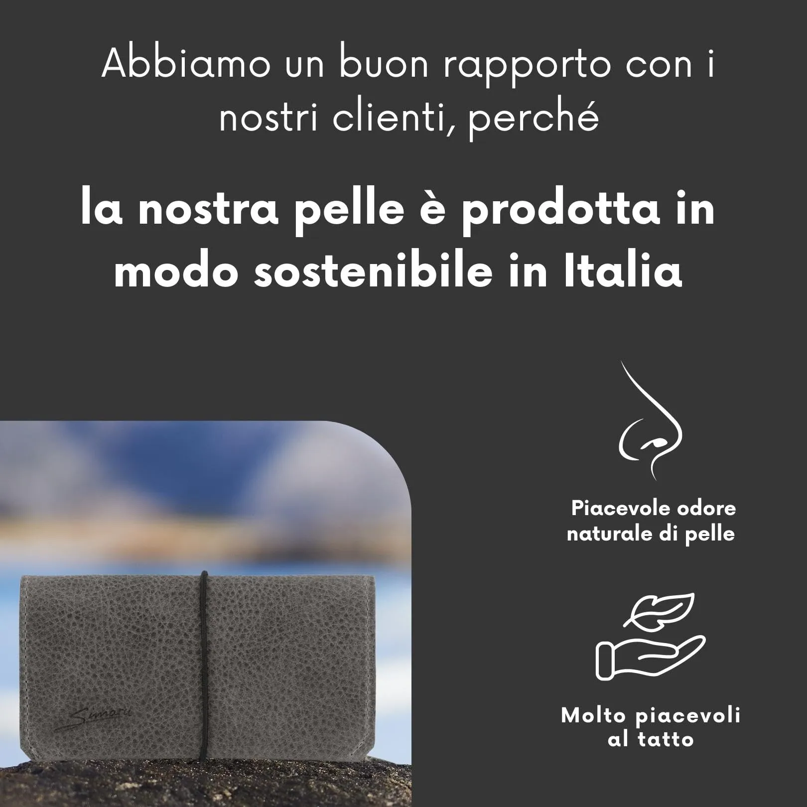 Simaru Porta Tabacco in Vera Pelle Grigio con Scomparti per Cartine, Filtri e Accendino - immagine 5