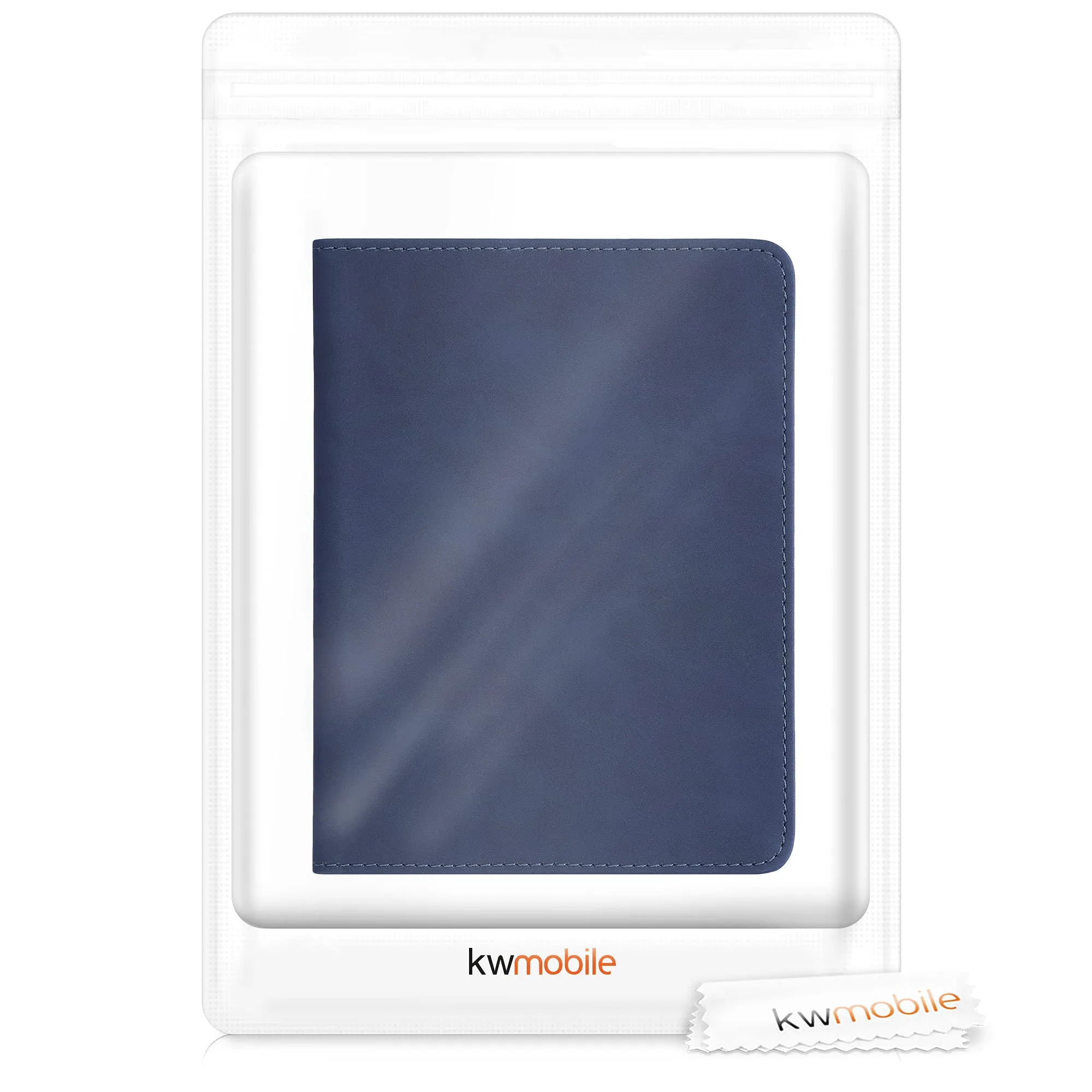 kwmobile Custodia Pelle Nabuk per Libretto Circolazione Auto e Patente, Blu Scuro - immagine 6