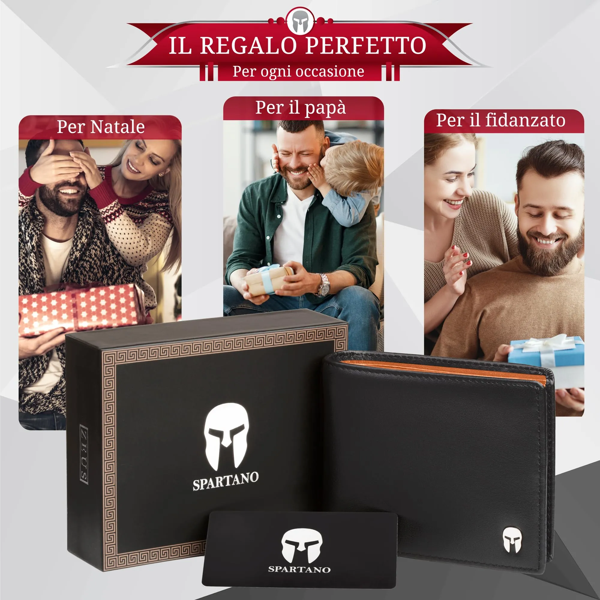 Spartano Portafoglio Uomo Zeus con Portamonete e Protezione RFID - immagine 4