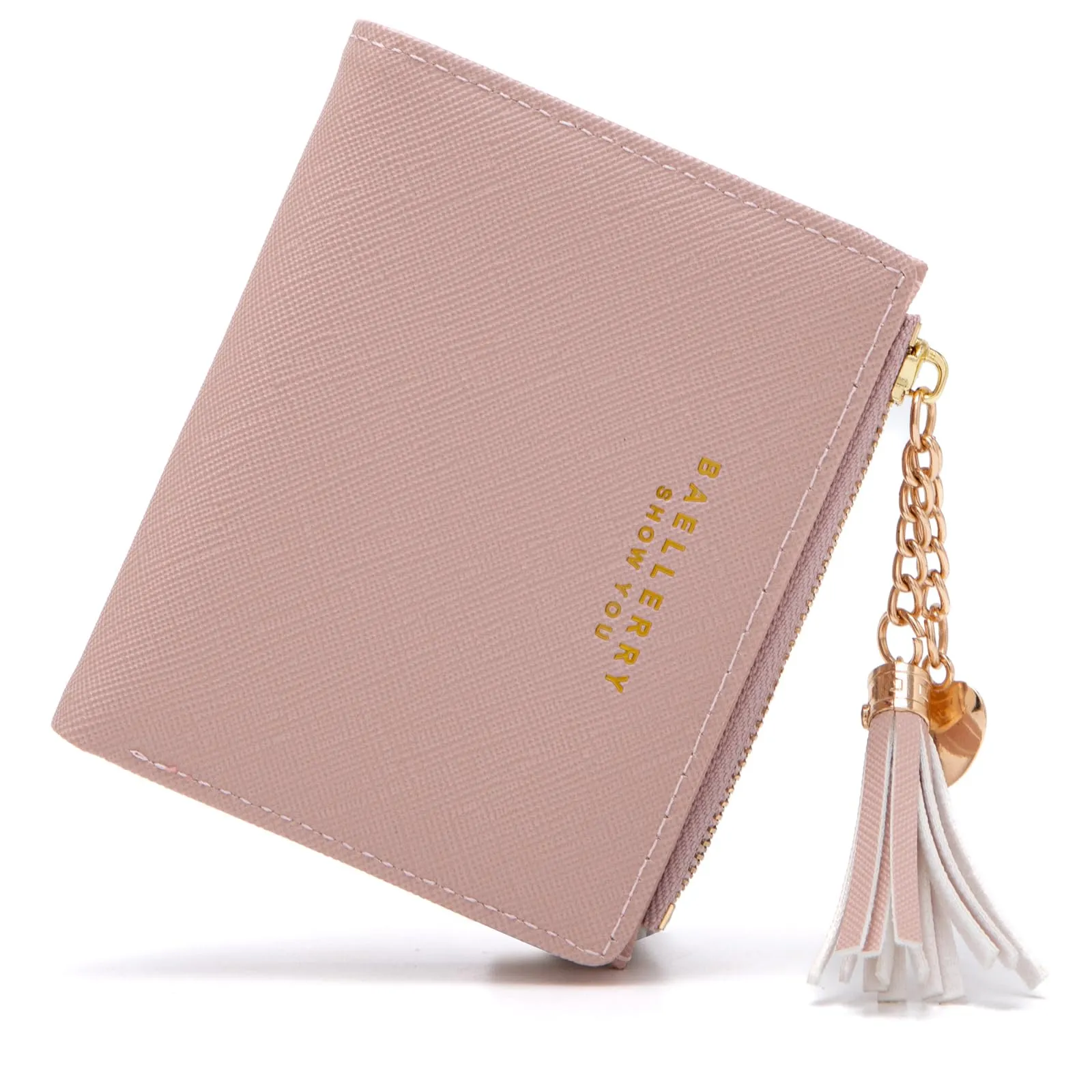 CHAOFANXI Portafoglio Donna in Pelle PU con Cerniera e Chiusura a Scatto, Rosa - immagine 7
