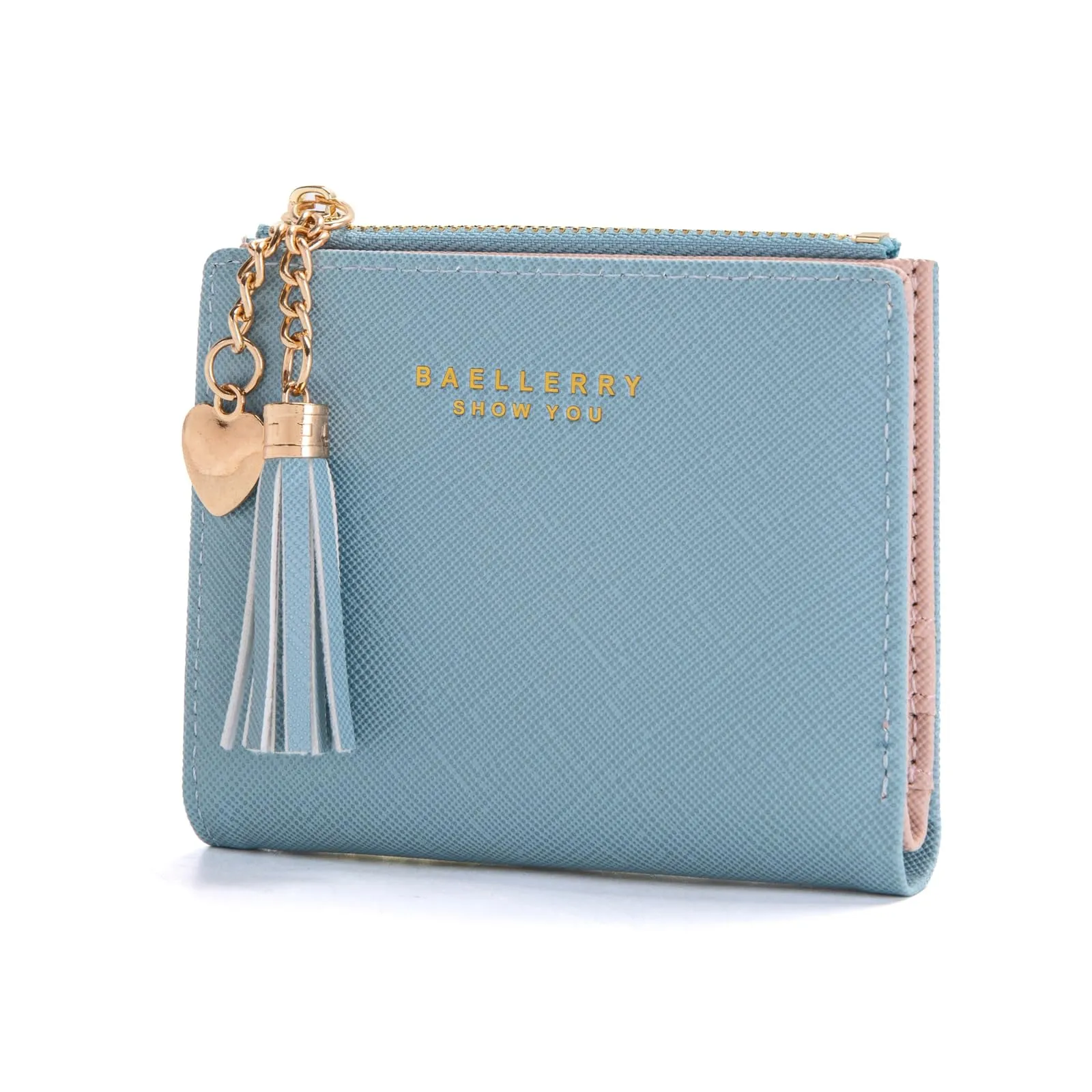 CHAOFANXI Portafoglio Donna in Pelle PU con Cerniera e Chiusura a Scatto, Blu - immagine 1