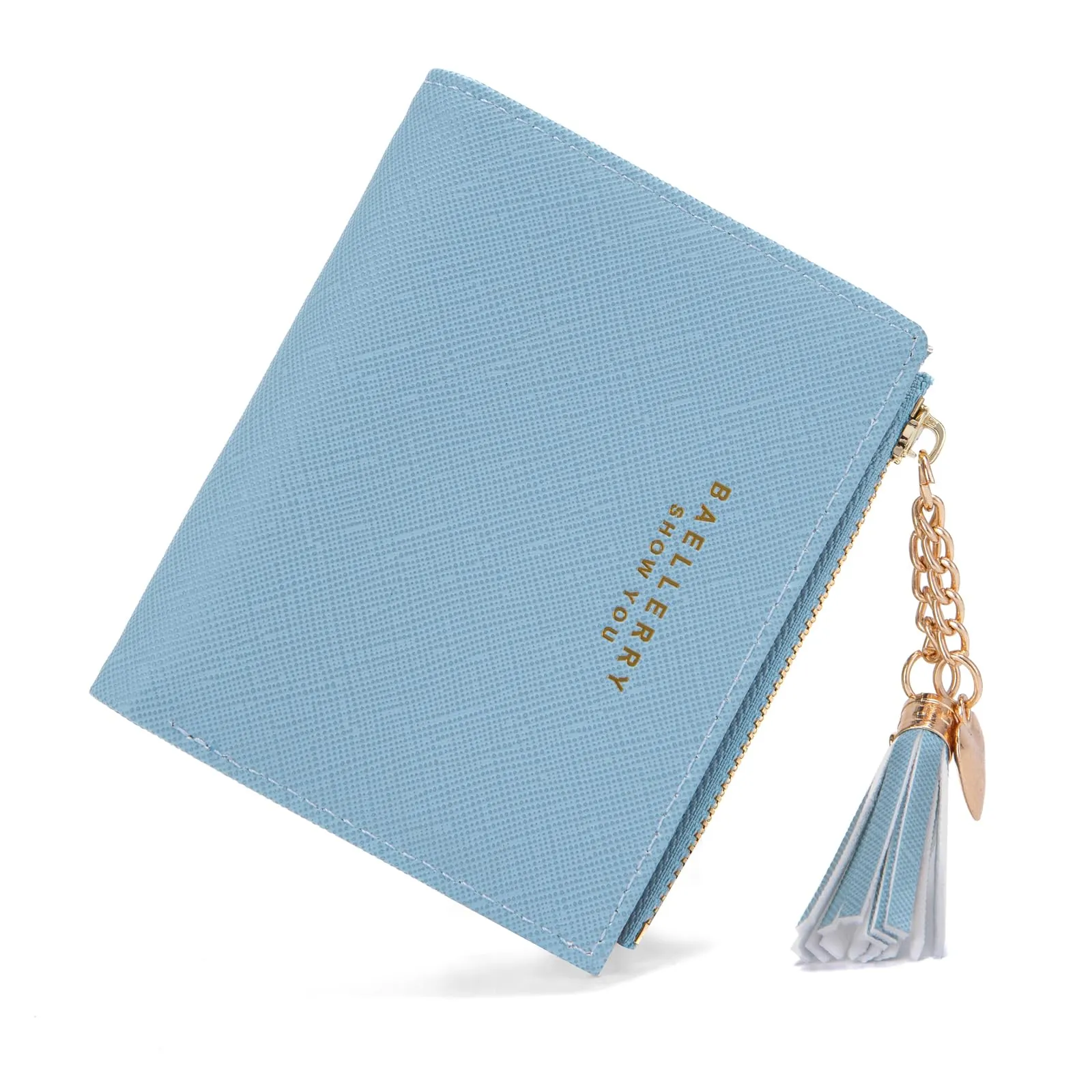 CHAOFANXI Portafoglio Donna in Pelle PU con Cerniera e Chiusura a Scatto, Blu - immagine 6