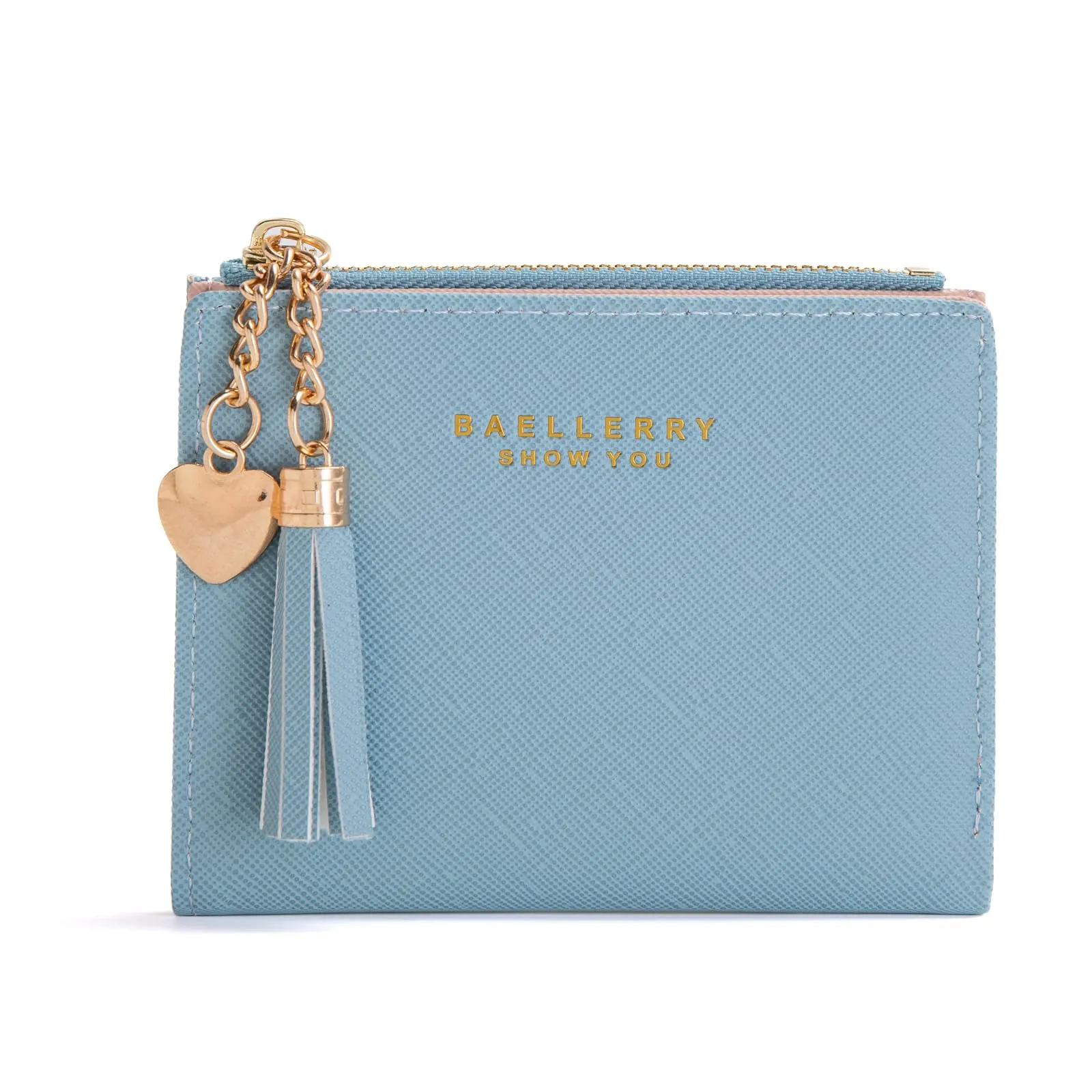 CHAOFANXI Portafoglio Donna in Pelle PU con Cerniera e Chiusura a Scatto, Blu - immagine 8