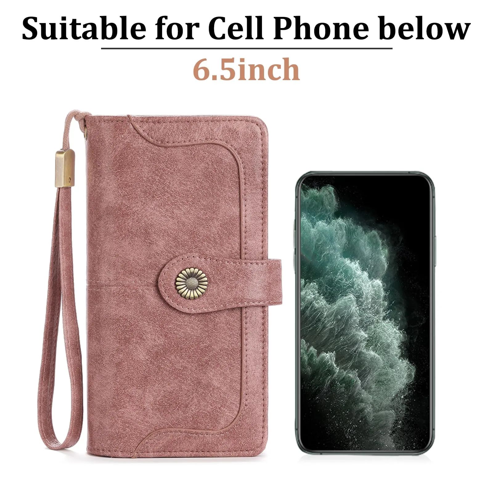 SENDEFN Portafoglio Donna in Vera Pelle con Blocco RFID e 24 Slot per Carte - immagine 4