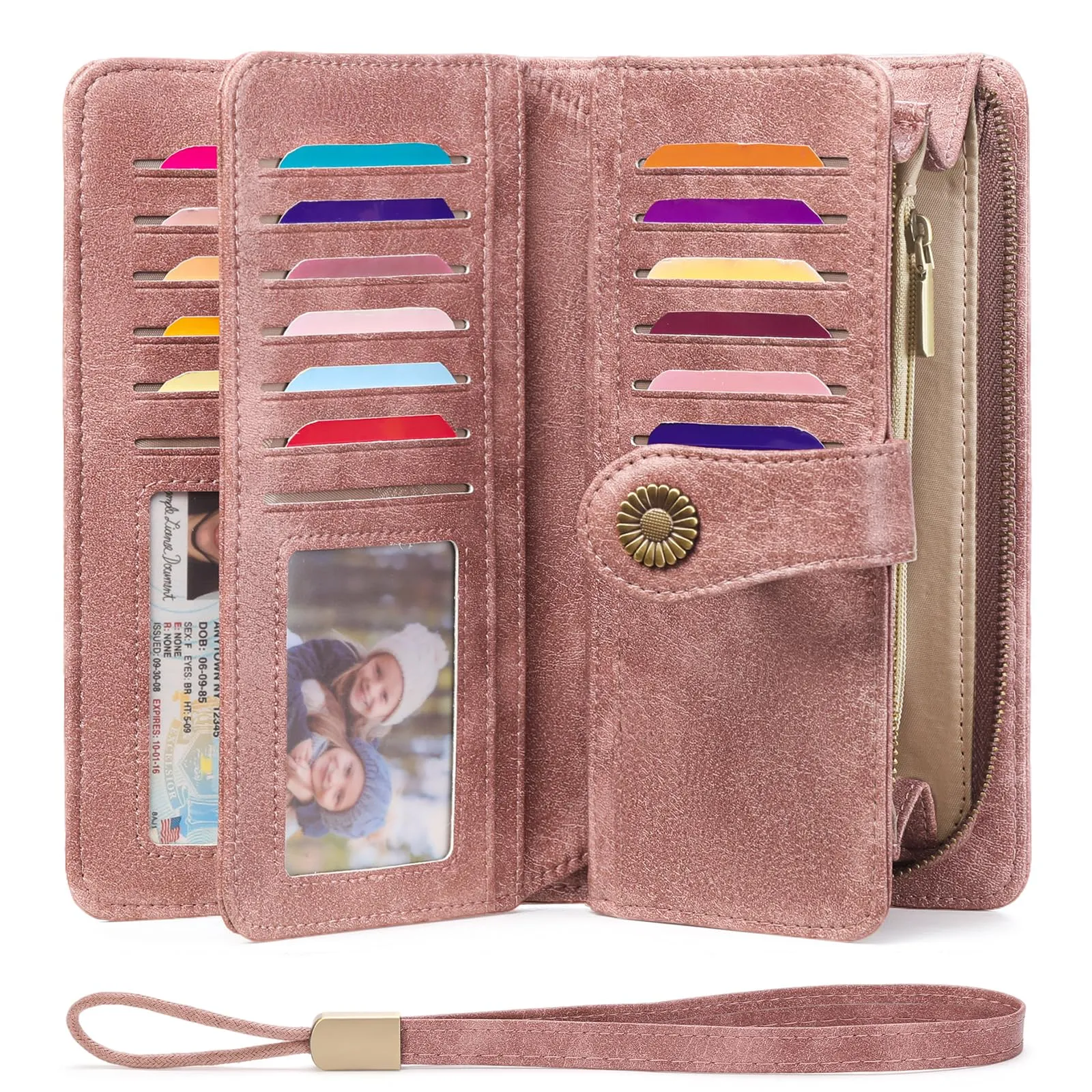 SENDEFN Portafoglio Donna in Vera Pelle con Blocco RFID e 24 Slot per Carte - immagine 5