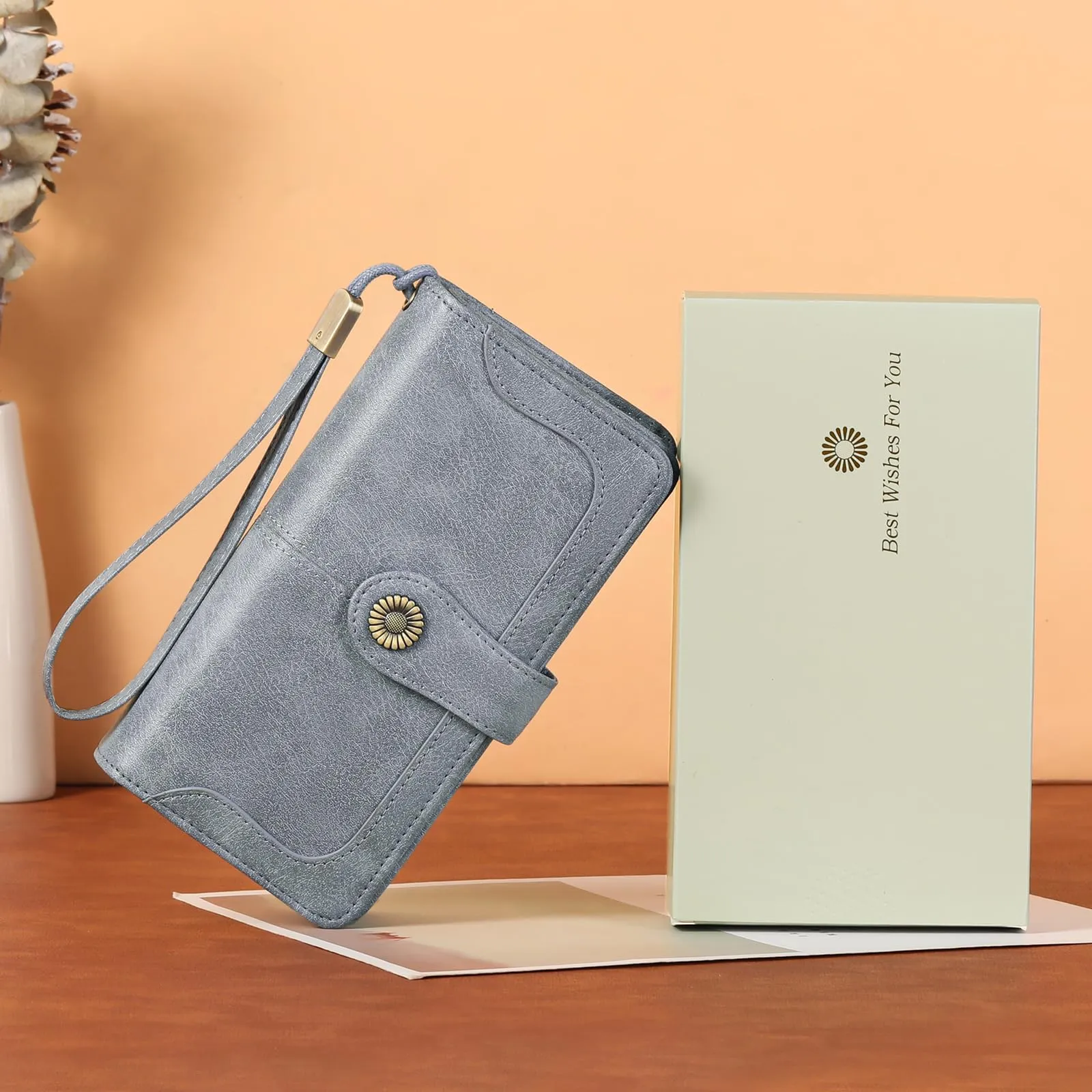 SENDEFN Portafoglio Donna in Pelle con Blocco RFID, Portamonete con Cerniera e 24 Slot per Carte - immagine 6