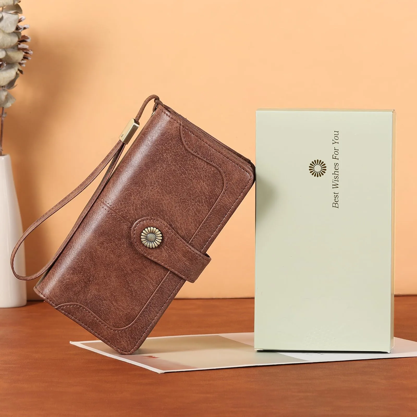 SENDEFN Portafoglio Donna in Pelle con Blocco RFID e Cerniera, 24 Slot per Carte - immagine 6