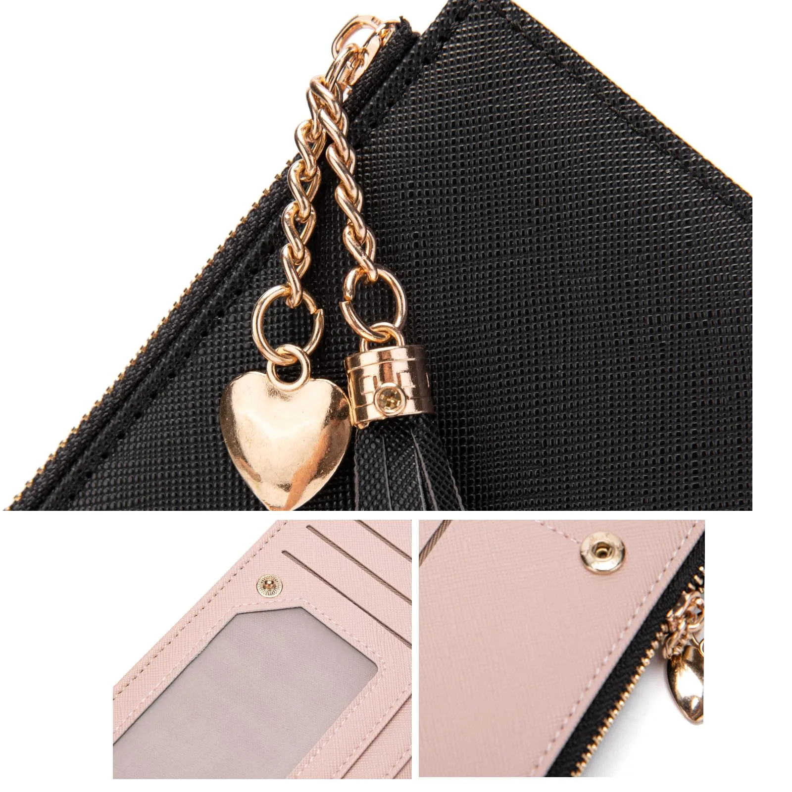 CHAOFANXI Portafoglio Donna in Pelle PU con Cerniera e Chiusura a Scatto, Blu - immagine 5
