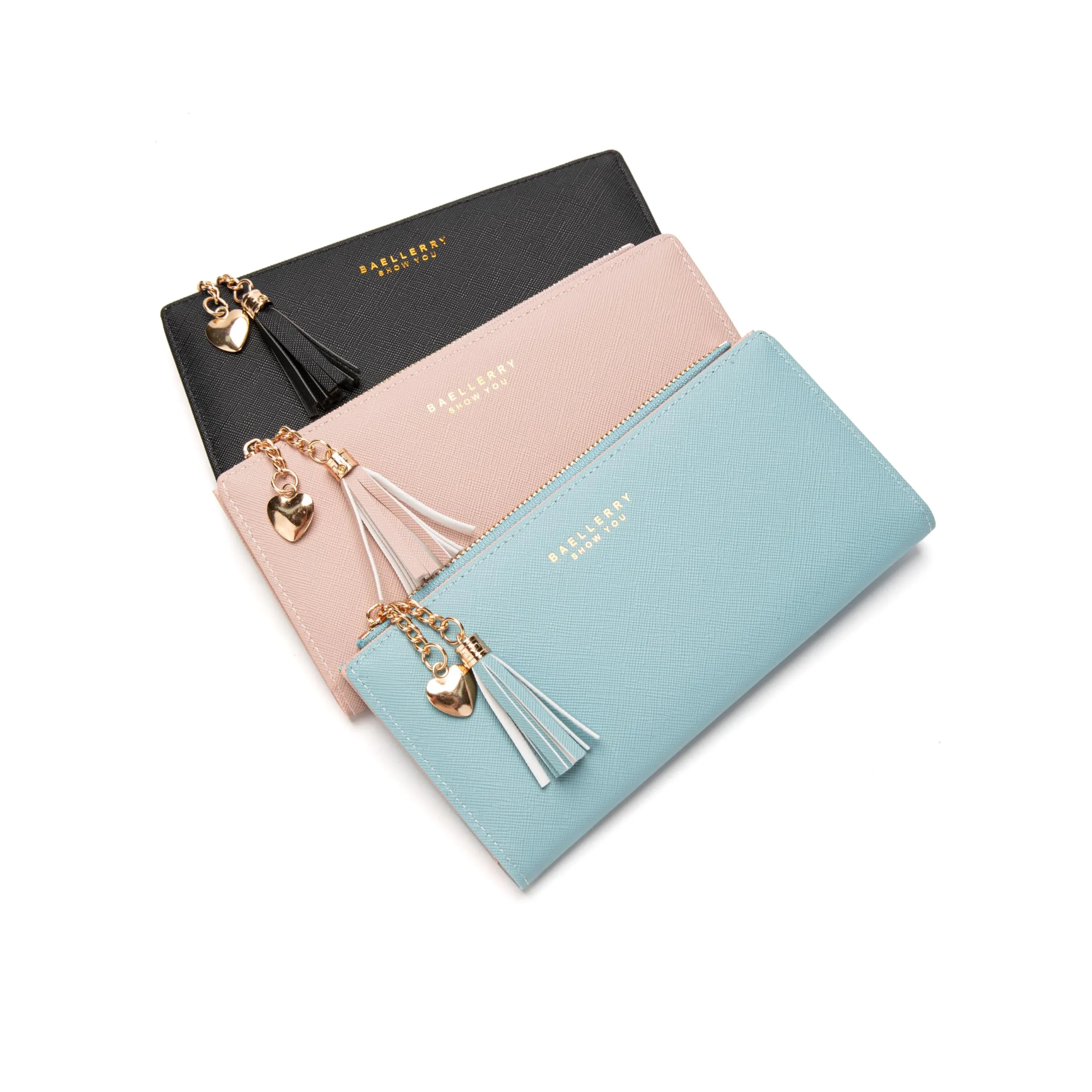 CHAOFANXI Portafoglio Donna in Pelle PU con Cerniera e Chiusura a Scatto, Blu - immagine 6