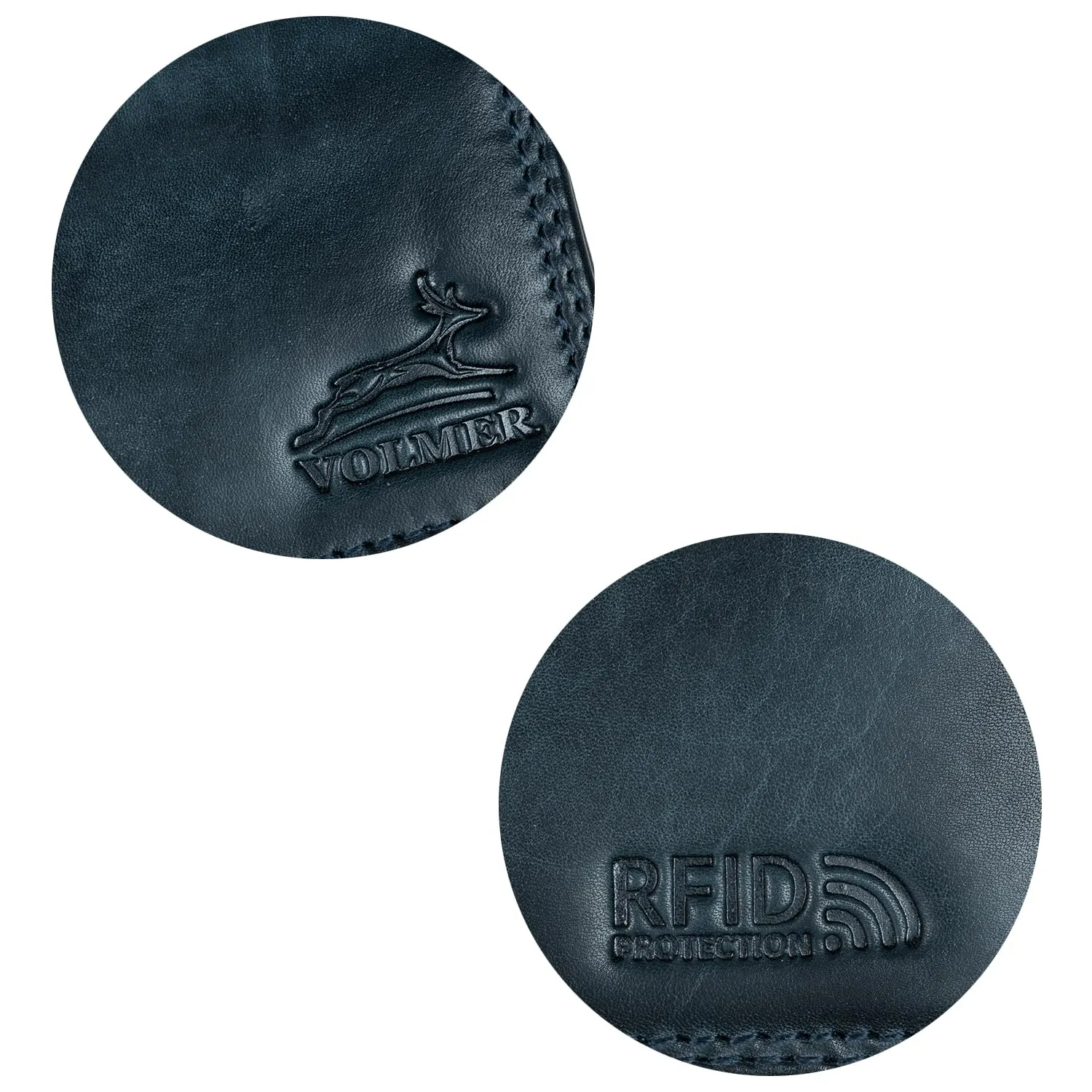 Fa.Volmer Portafoglio in pelle da uomo RFID VO11, Blu Notte, M - immagine 6
